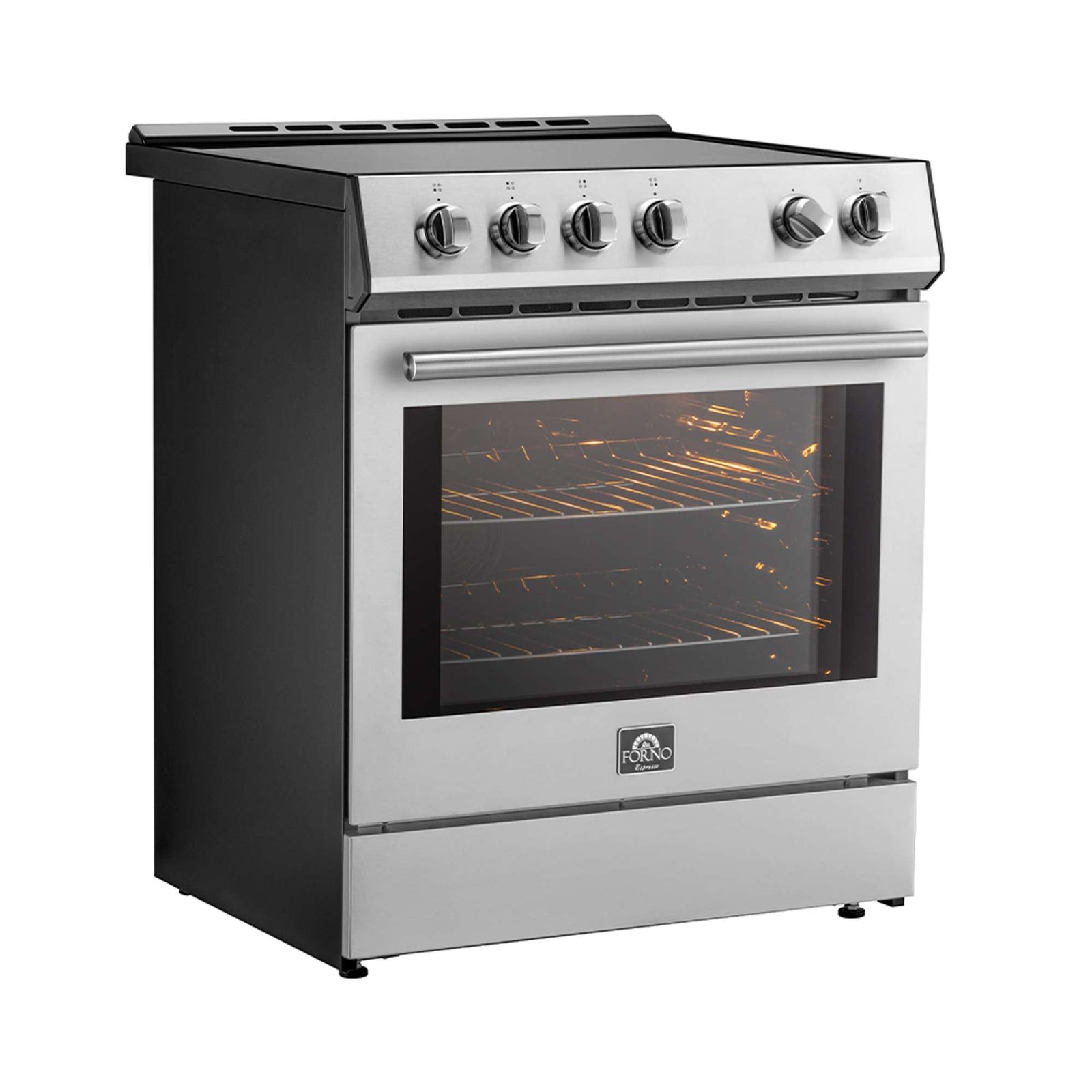 Forno Leonardo Espresso 30-Inch Slide-In Stainless Steel Induction Range, Convection Oven, 5 Cooking Zones - FFSIN0982-30