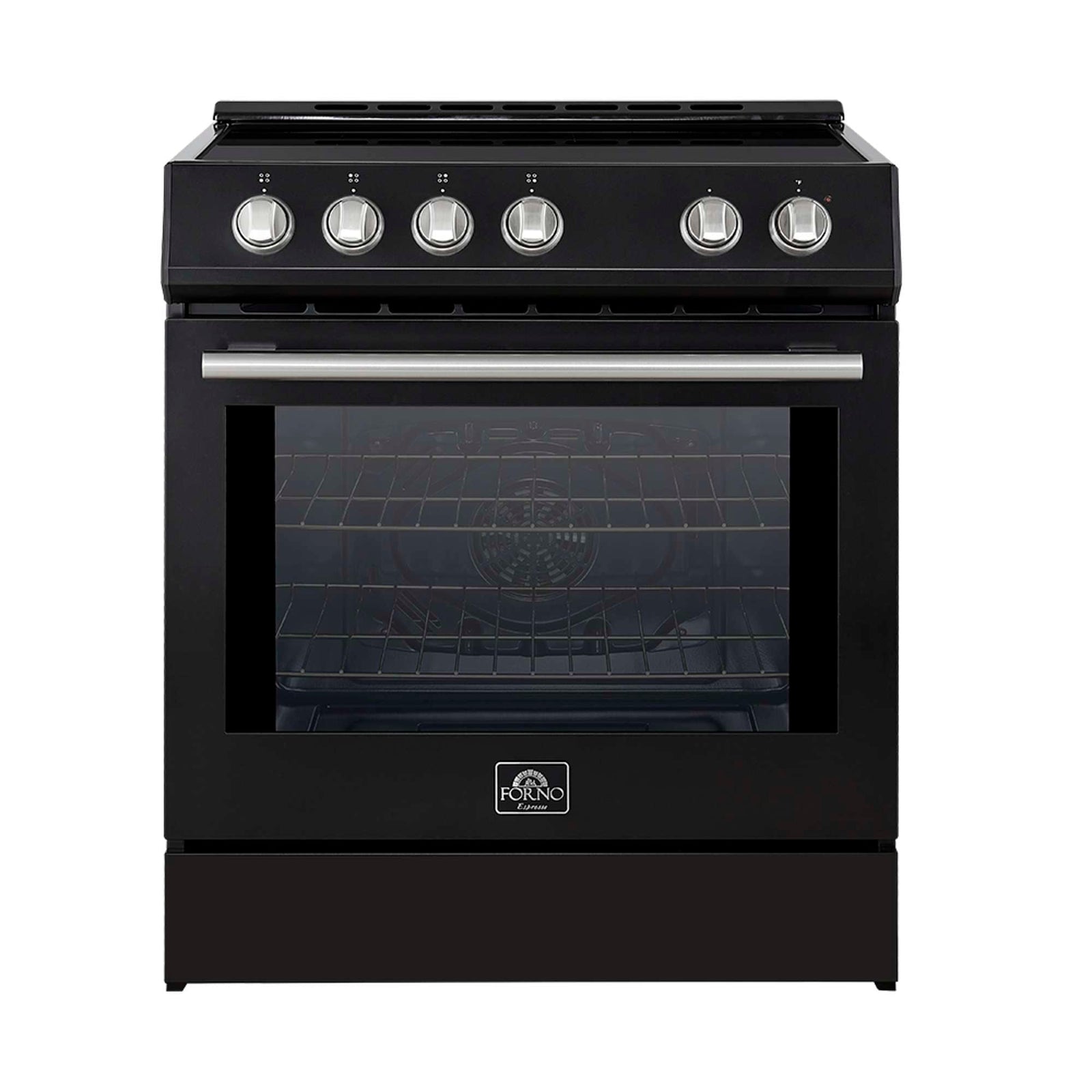 Forno Leonardo Espresso 30-Inch Slide-In Black Induction Range, Convection Oven, 5 Cooking Zones, Touch Control Panel - FFSIN0982-30BLK