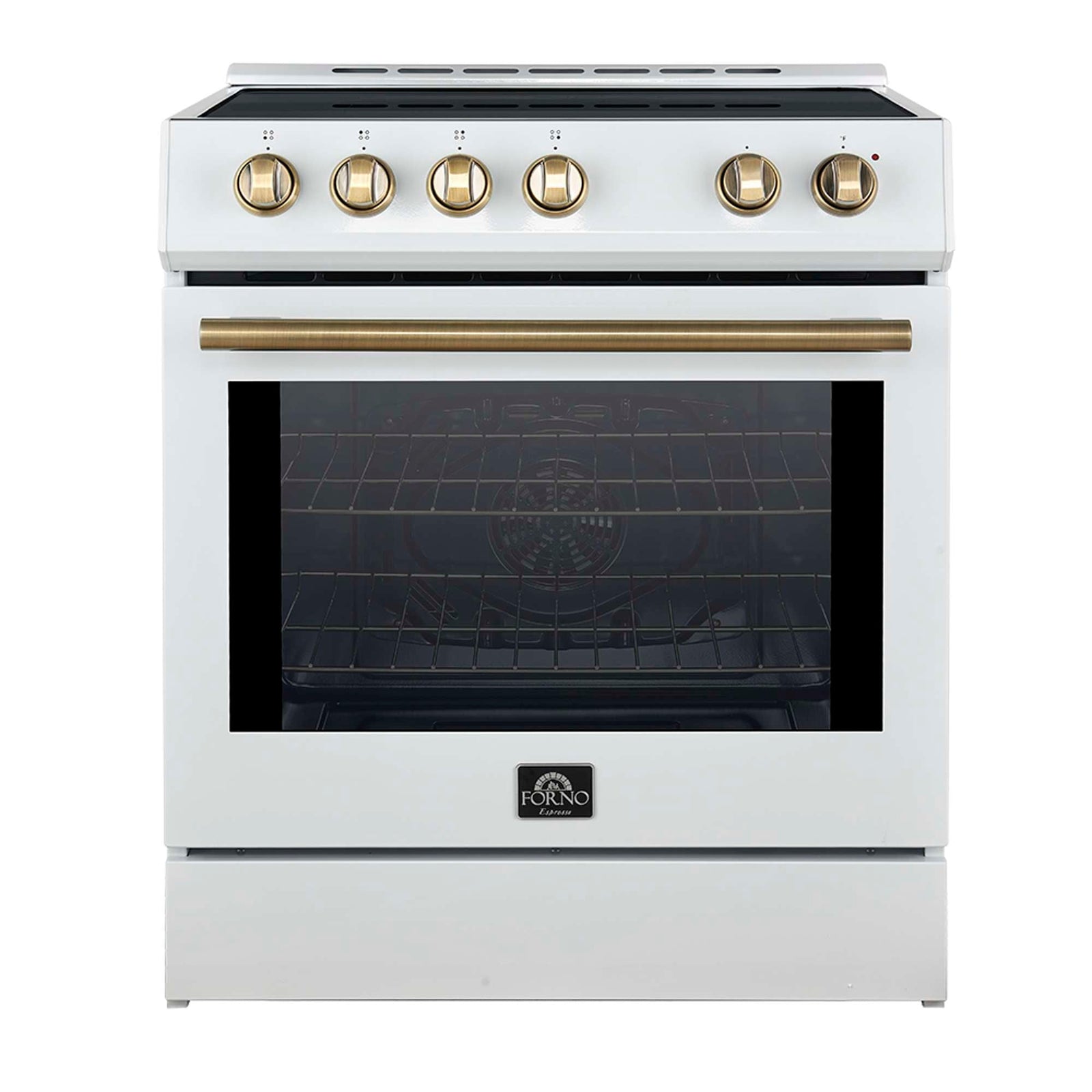 Forno Leonardo Espresso 30-Inch Slide-In White Induction Range, Convection Oven, 5 Cooking Zones, Touch Control Panel - FFSIN0982-30WHT