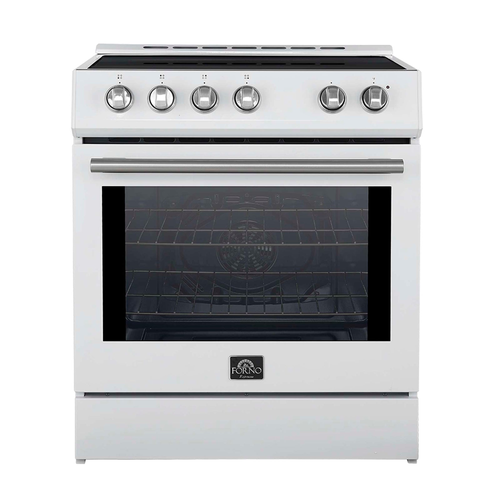 Forno Leonardo Espresso 30-Inch Slide-In White Induction Range, Convection Oven, 5 Cooking Zones, Touch Control Panel - FFSIN0982-30WHT