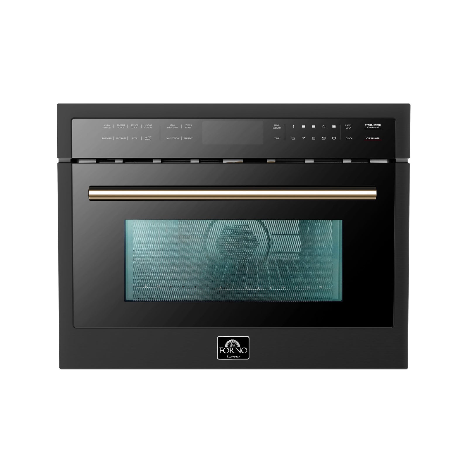 Forno Oliena Espresso Black 24-Inch Built-In Microwave and Convection Oven Combo, 1.6 cu.ft, 1750W Convection, 1000W Microwave, Stainless Steel Interior, Glass Touch Controls, Sensor Cooking - FMWDR3093-24BLK