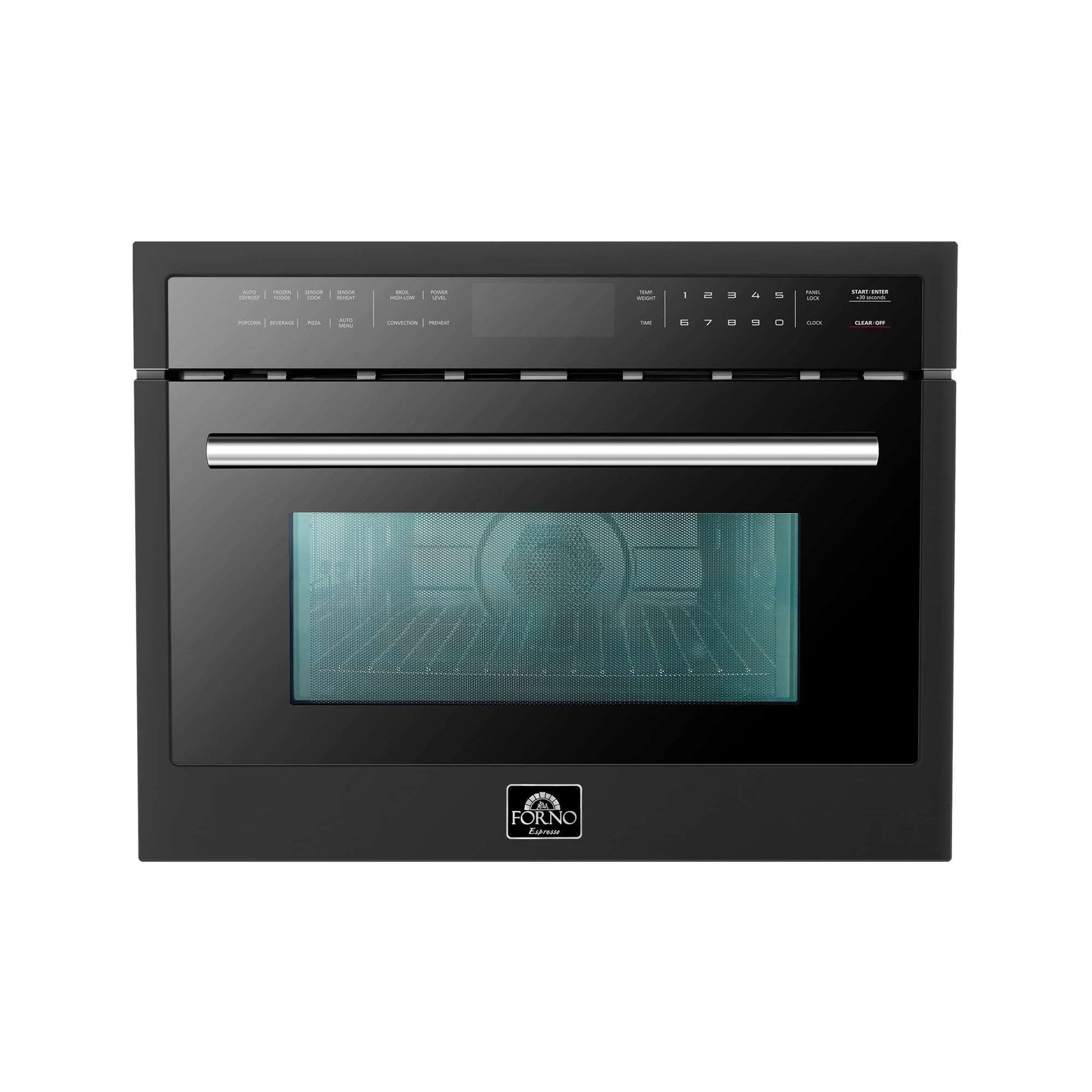 Forno Oliena Espresso Black 24-Inch Built-In Microwave and Convection Oven Combo, 1.6 cu.ft, 1750W Convection, 1000W Microwave, Stainless Steel Interior, Glass Touch Controls, Sensor Cooking - FMWDR3093-24BLK