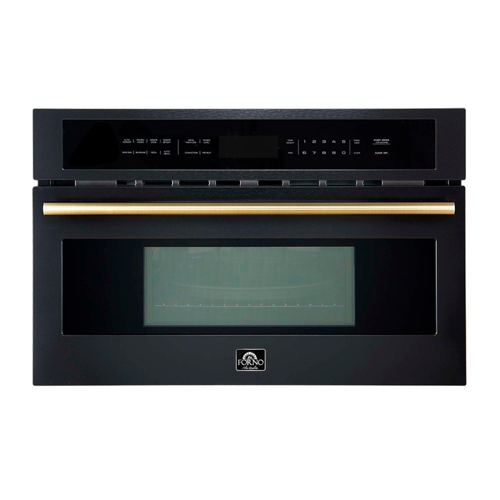 Forno Oliena Espresso Black 30-Inch Built-In Microwave and Convection Oven Combo, 1.6 cu.ft, 1750W Convection, 1000W Microwave, Stainless Steel Interior, Glass Touch Controls, Sensor Cooking - FMWDR3093-30BLK