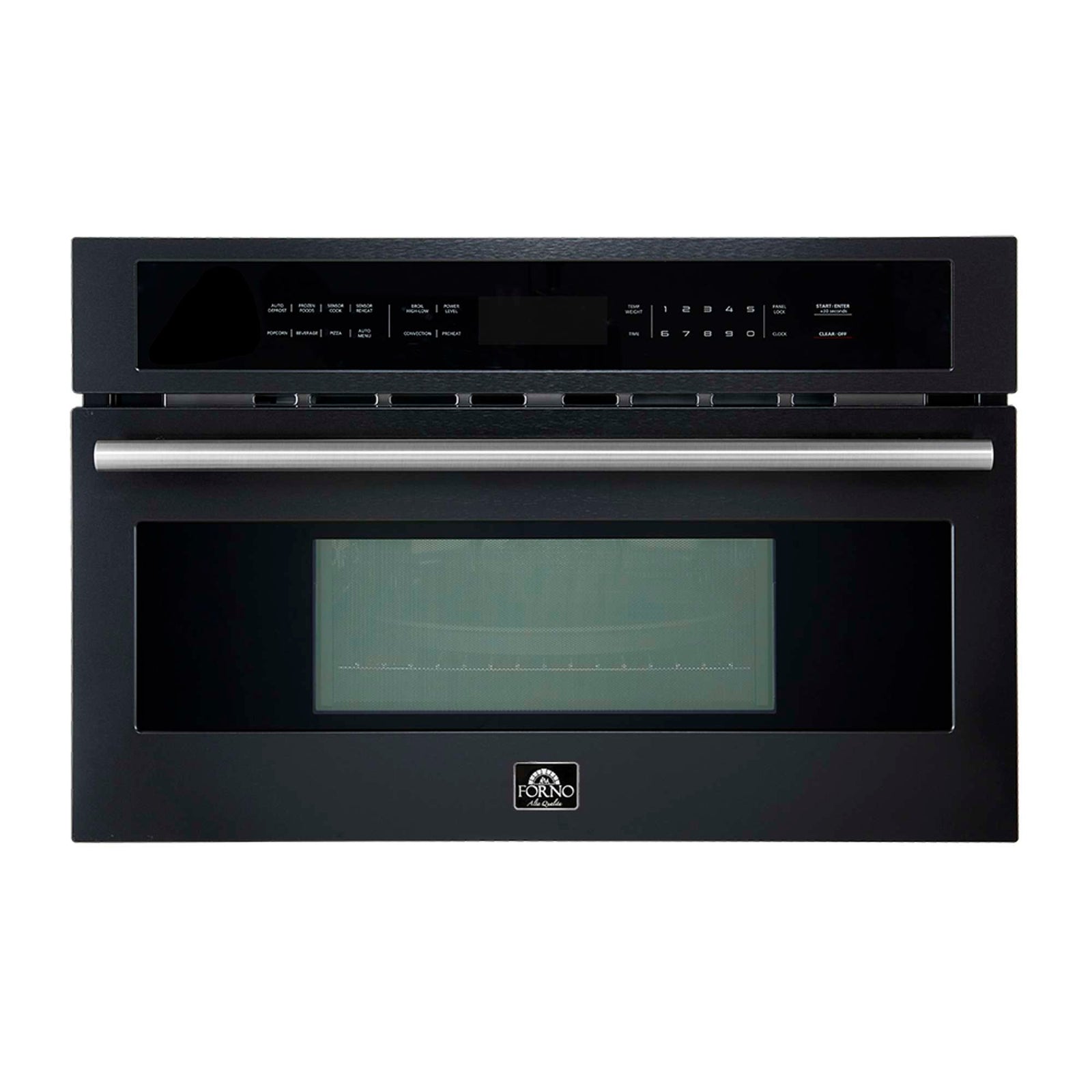 Forno Oliena Espresso Black 30-Inch Built-In Microwave and Convection Oven Combo, 1.6 cu.ft, 1750W Convection, 1000W Microwave, Stainless Steel Interior, Glass Touch Controls, Sensor Cooking - FMWDR3093-30BLK