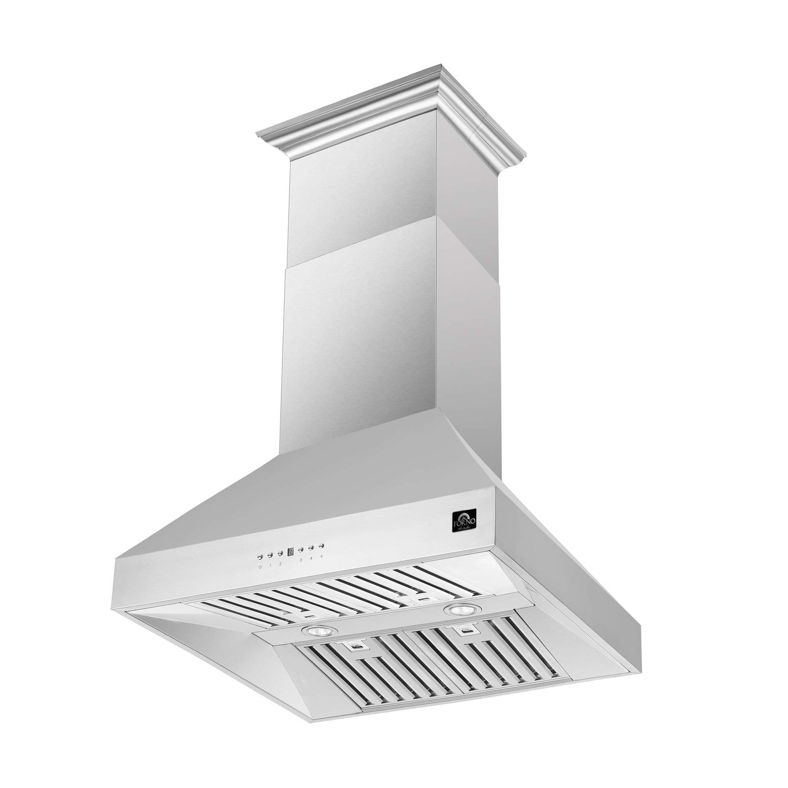 Forno Coppito 30-Inch Island Range Hood, Stainless Steel, LED Lighting, Adjustable Fan Speeds - FRHIS5129-30