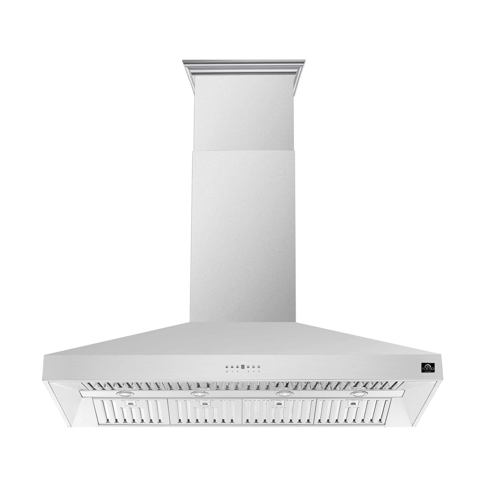 Forno Coppito 60-Inch Island Range Hood, Stainless Steel, LED Lighting, Adjustable Fan Speeds - FRHIS5129-60