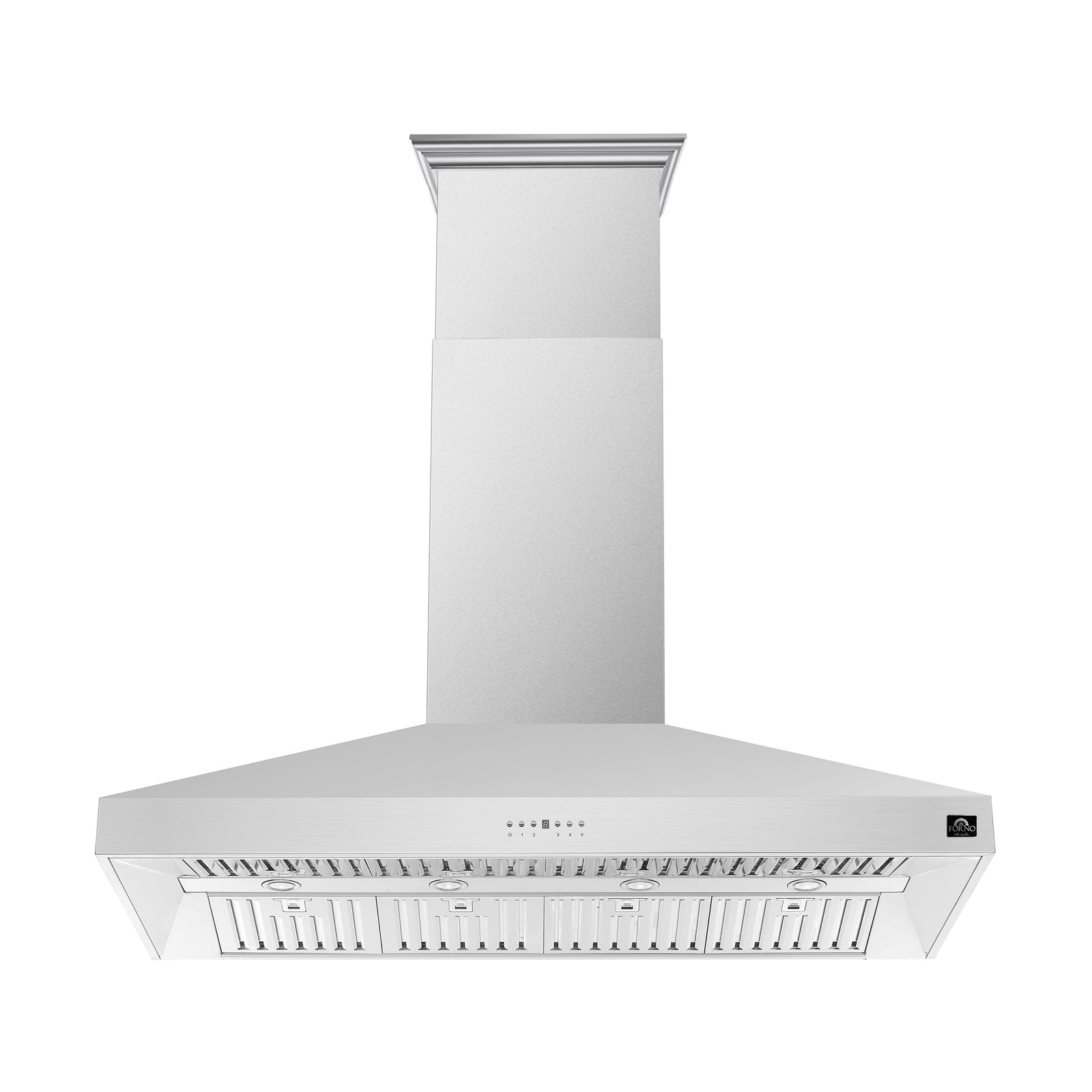 Forno Coppito 60-Inch Island Range Hood, Stainless Steel, LED Lighting, Adjustable Fan Speeds - FRHIS5129-60