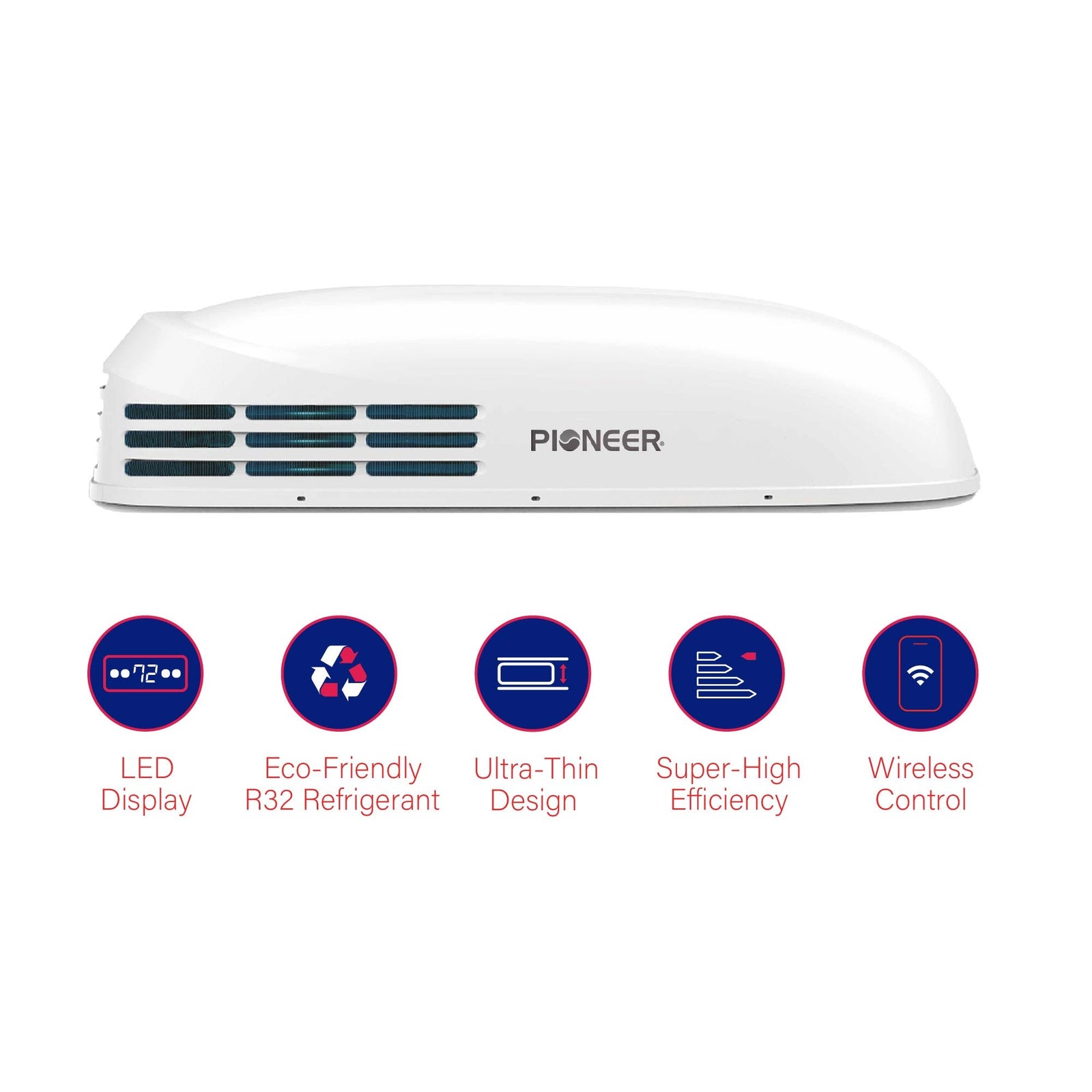 Pioneer® 13,500 BTU Full Inverter Rooftop Ductless RV Air Conditioner Heat Pump, 115V