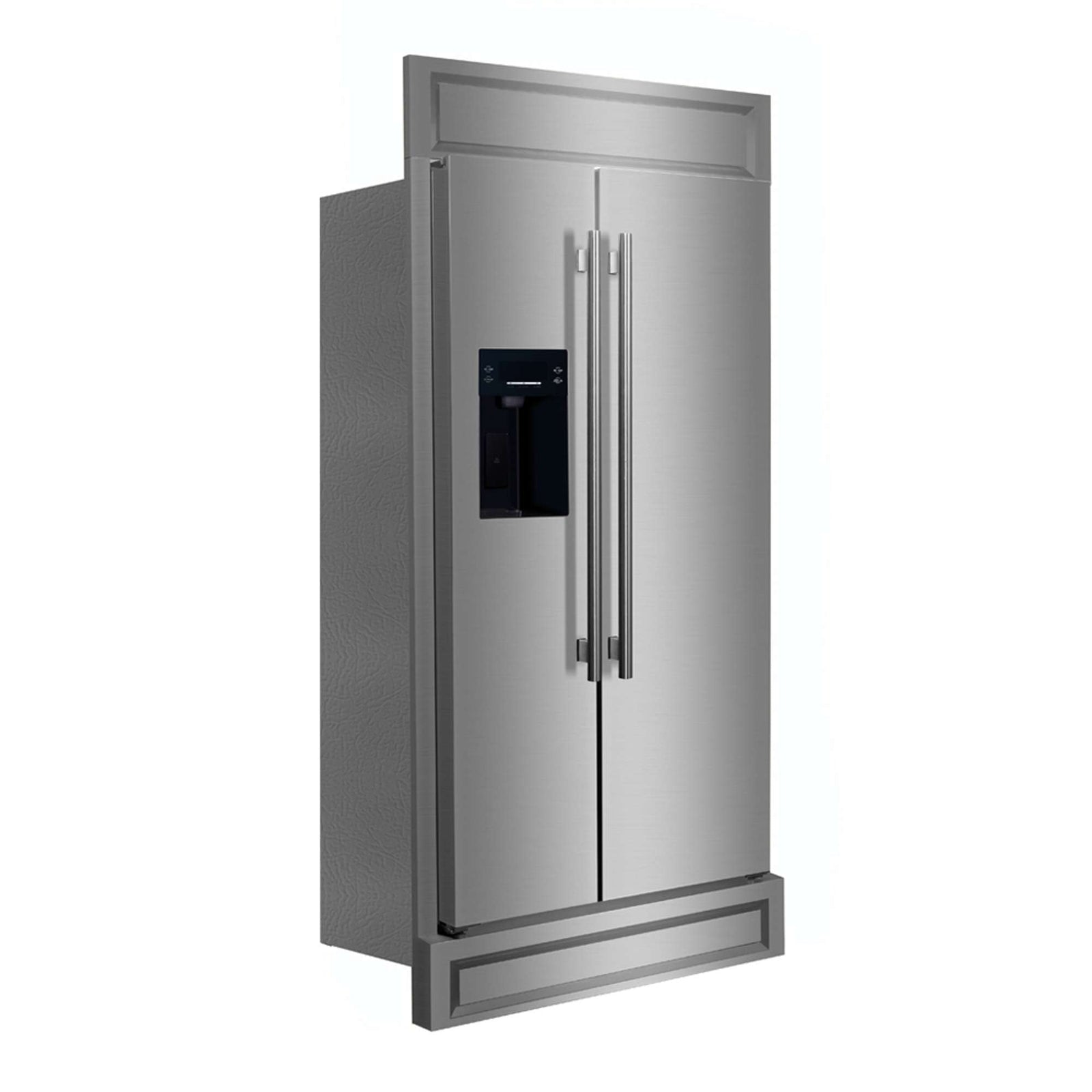 Forno Salerno 40-Inch Built-In Stainless Steel Refrigerator, 20 cu.ft, Modern Decorative Grill, ENERGY STAR Certified - FFRBI1844-40MG