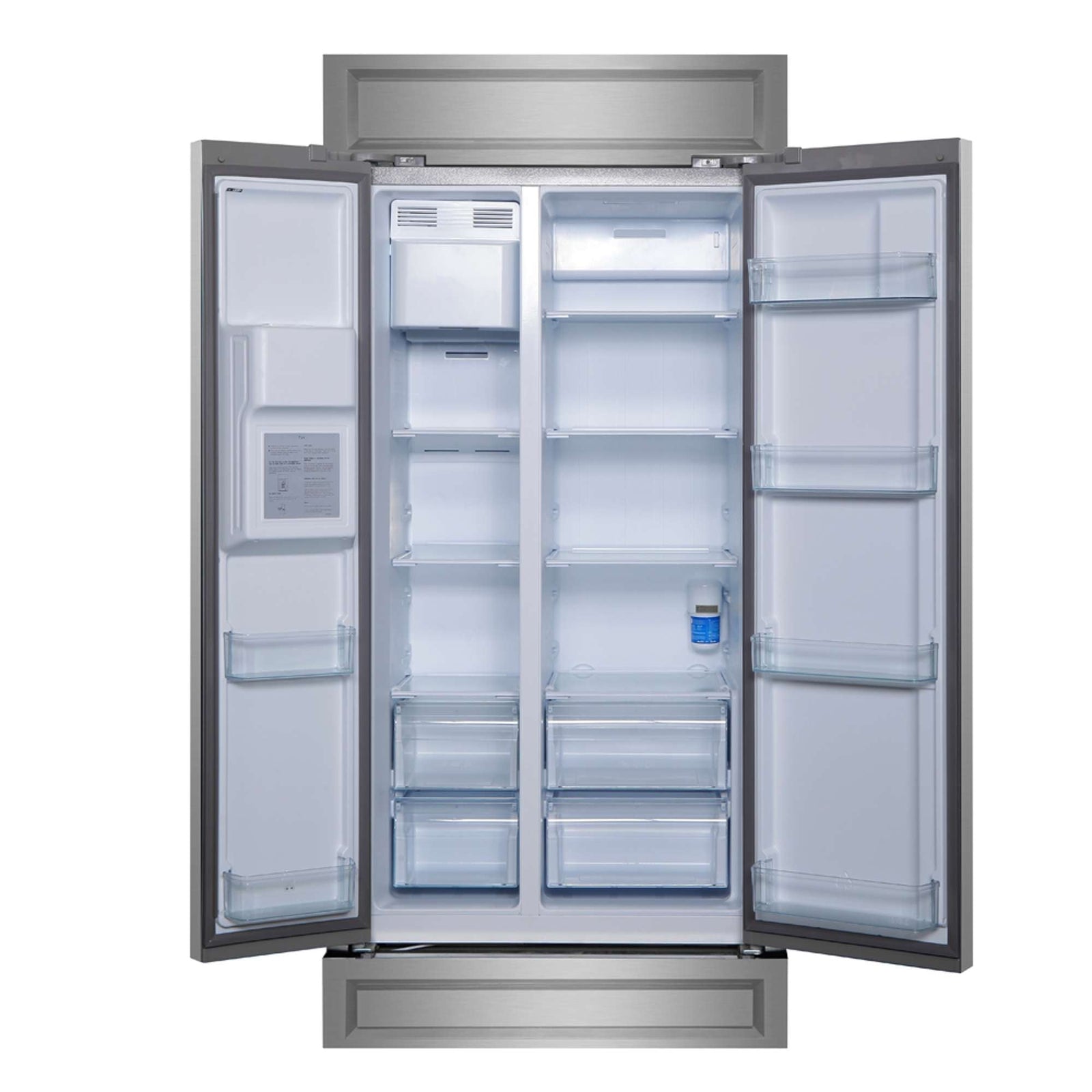 Forno Salerno 40-Inch Built-In Stainless Steel Refrigerator, 20 cu.ft, Modern Decorative Grill, ENERGY STAR Certified - FFRBI1844-40MG