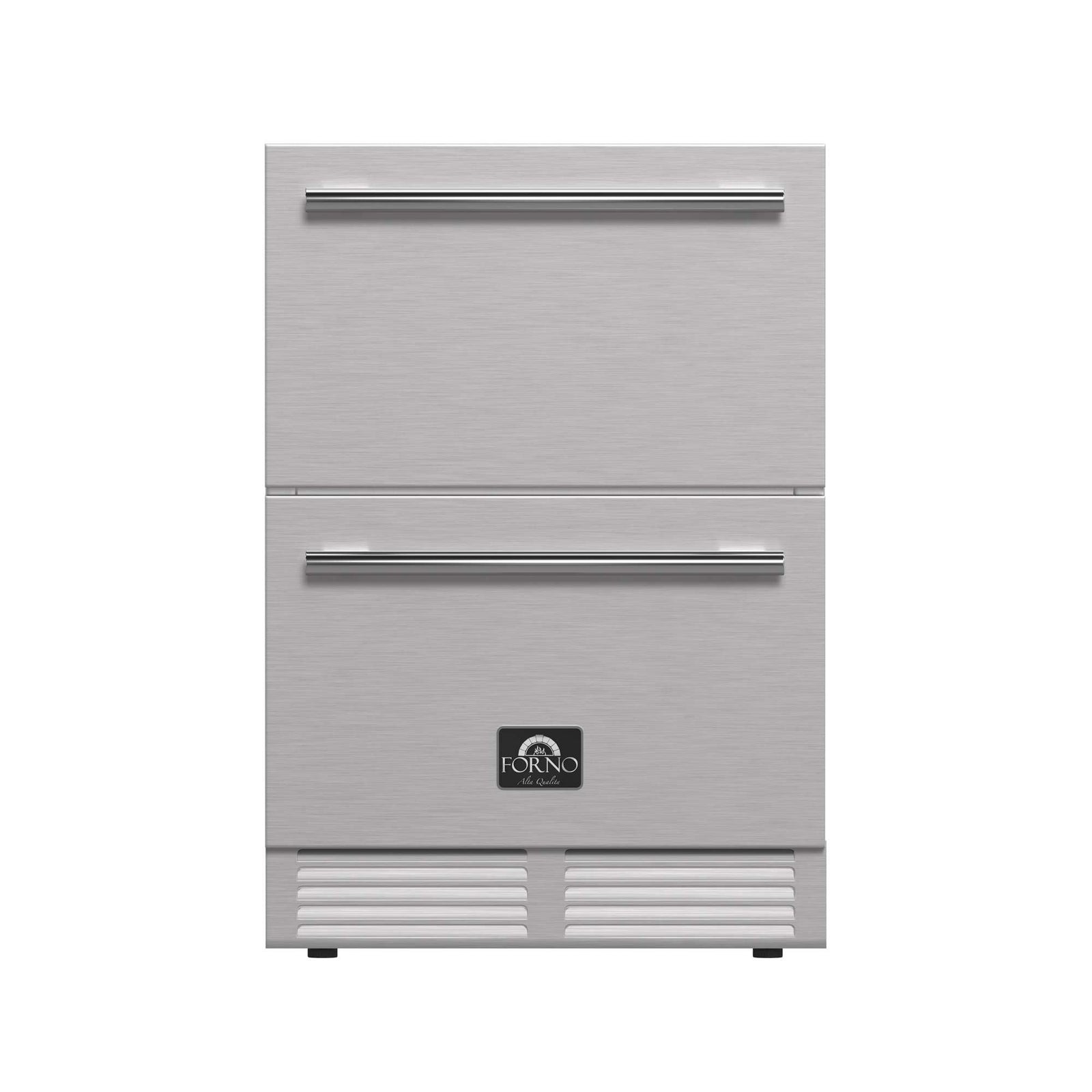 Forno Como 24-Inch Indoor Outdoor Drawer Refrigerator, 4.87 cu.ft, Stainless Steel Interior, Adjustable Shelves, LED Lighting - FDROD1611-24S