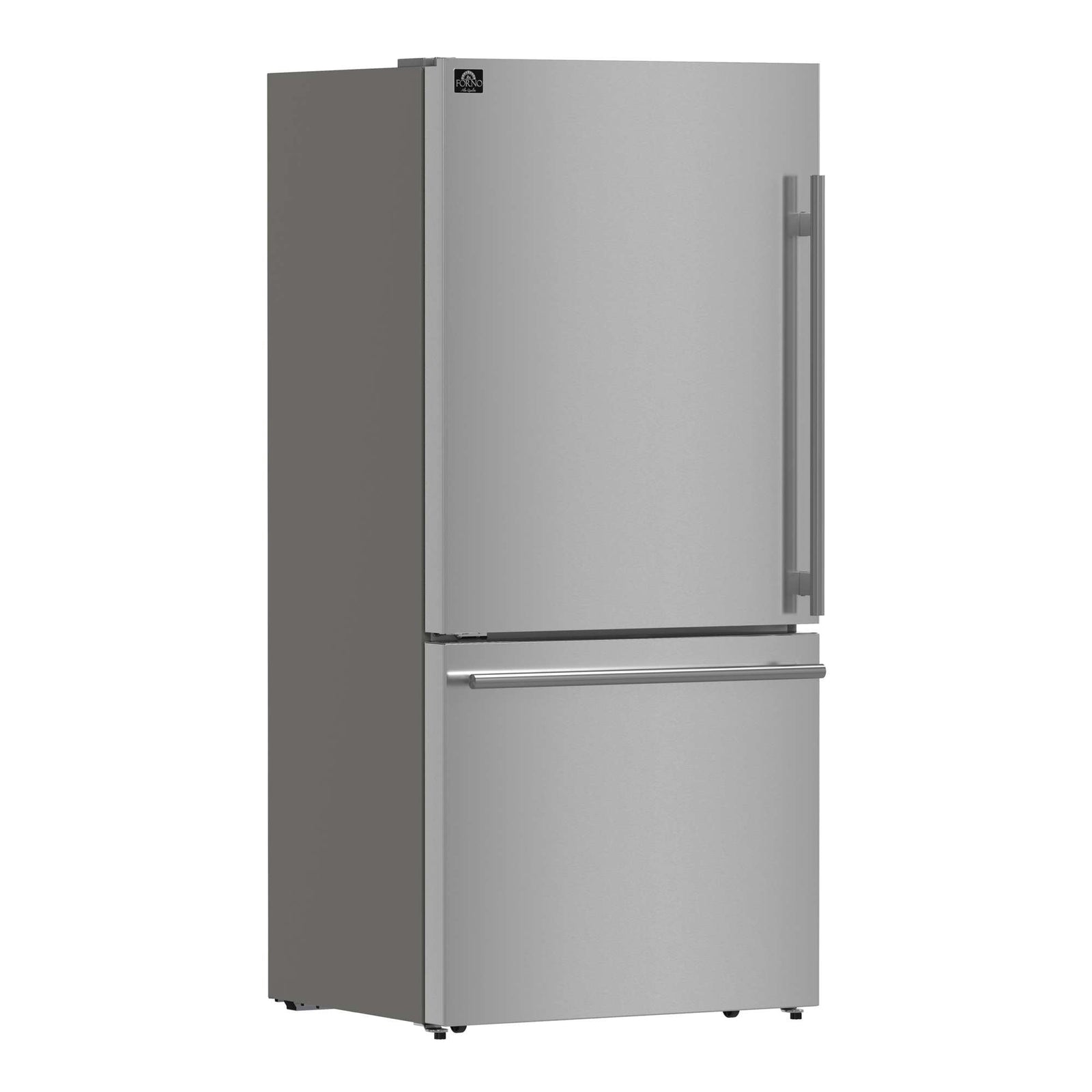 Forno Milano Espresso 31-Inch Stainless Steel Bottom Freezer Refrigerator, 17.2 cu.ft., Built-In Ice Maker, ENERGY STAR - FFFFD1786-31S