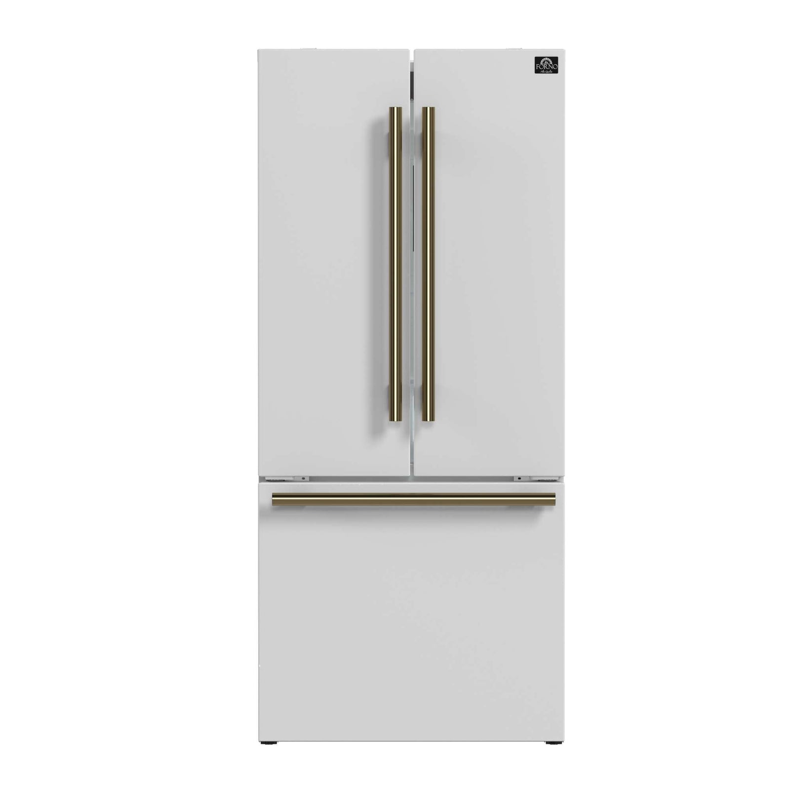 Forno Gallipoli Espresso 30-Inch White French Door Refrigerator, Bottom Freezer, 17.5 Cu. Ft., No Frost, Ice Maker - FFFFD1974-31WHT