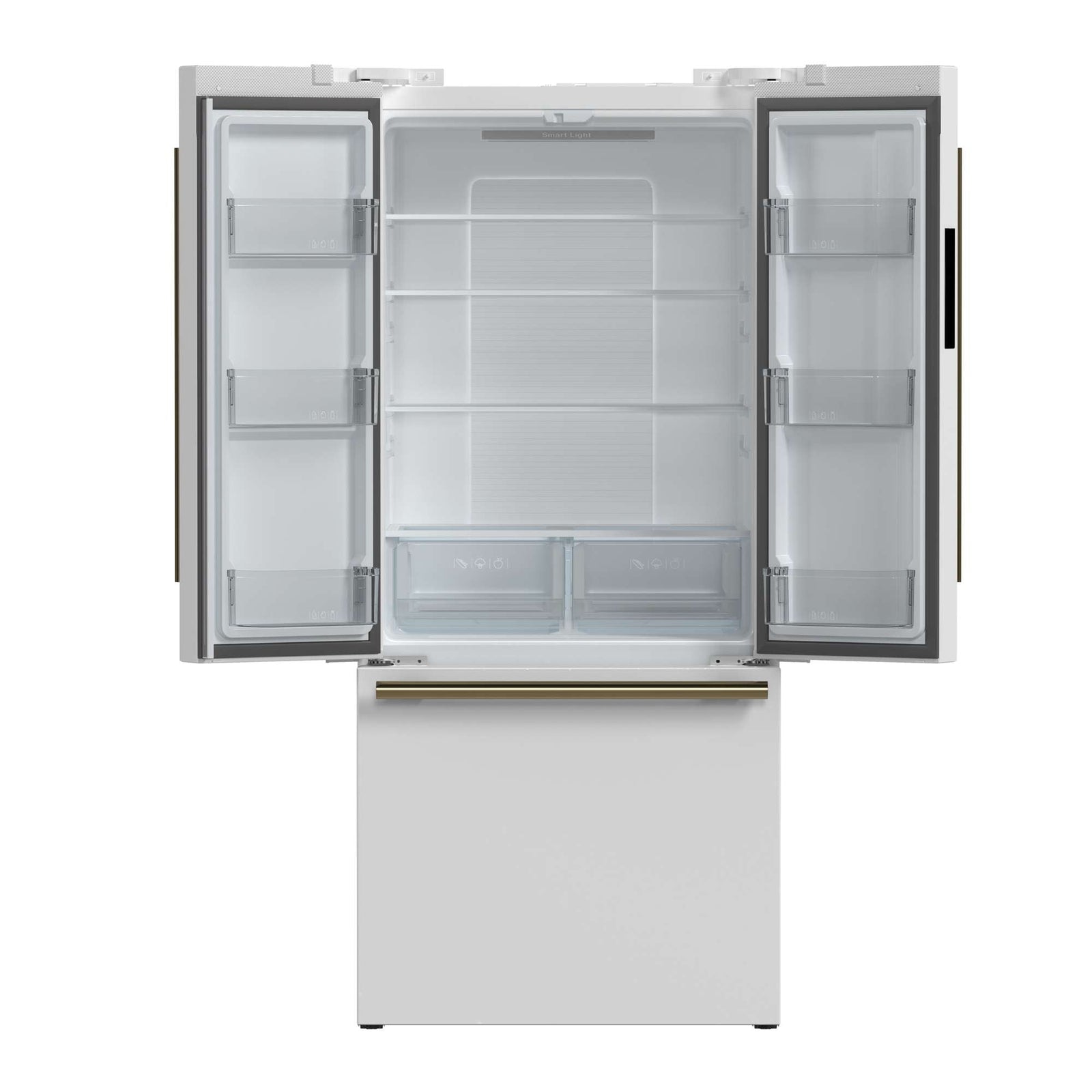 Forno Gallipoli Espresso 30-Inch White French Door Refrigerator, Bottom Freezer, 17.5 Cu. Ft., No Frost, Ice Maker - FFFFD1974-31WHT