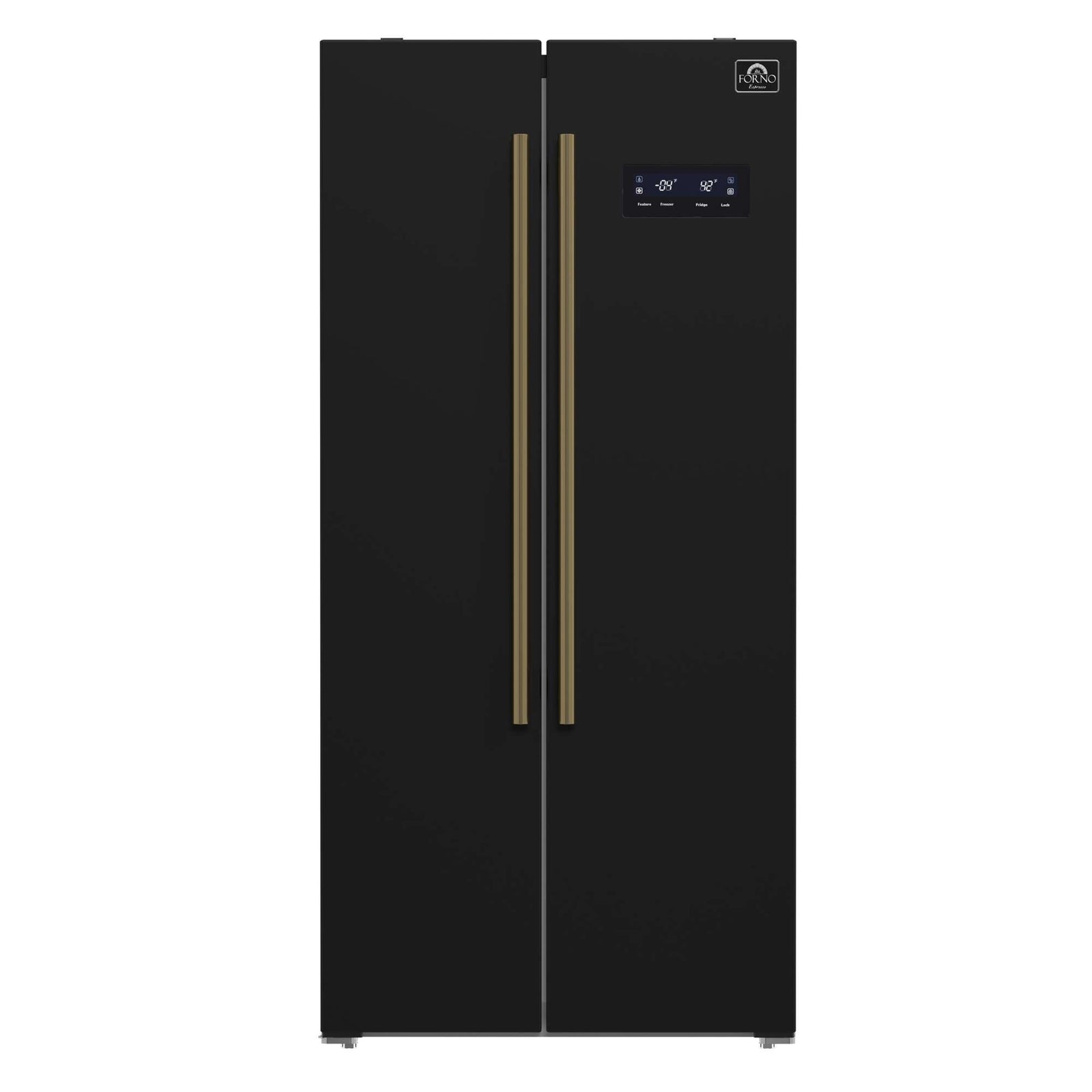Forno Salerno Espresso 33-Inch Black Side-by-Side Refrigerator, 15.6 Cu. Ft., Energy-Efficient, No Frost, Modern Design - FFRBI1805-33BLK