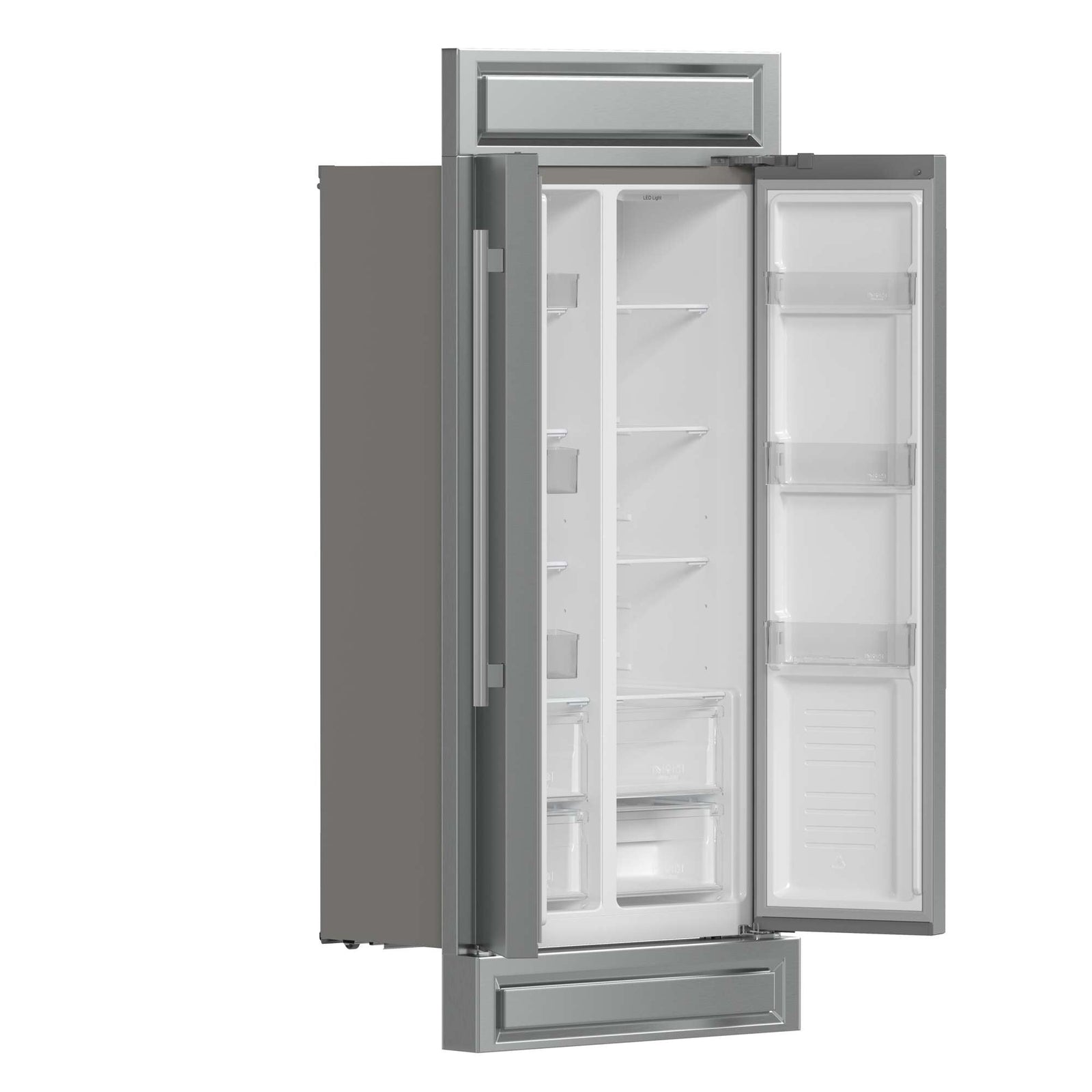 Forno Salerno 37-Inch Built-In Stainless Steel Refrigerator, 15.6 cu.ft, Modern Decorative Grill, ENERGY STAR Certified - FFRBI1805-37MG