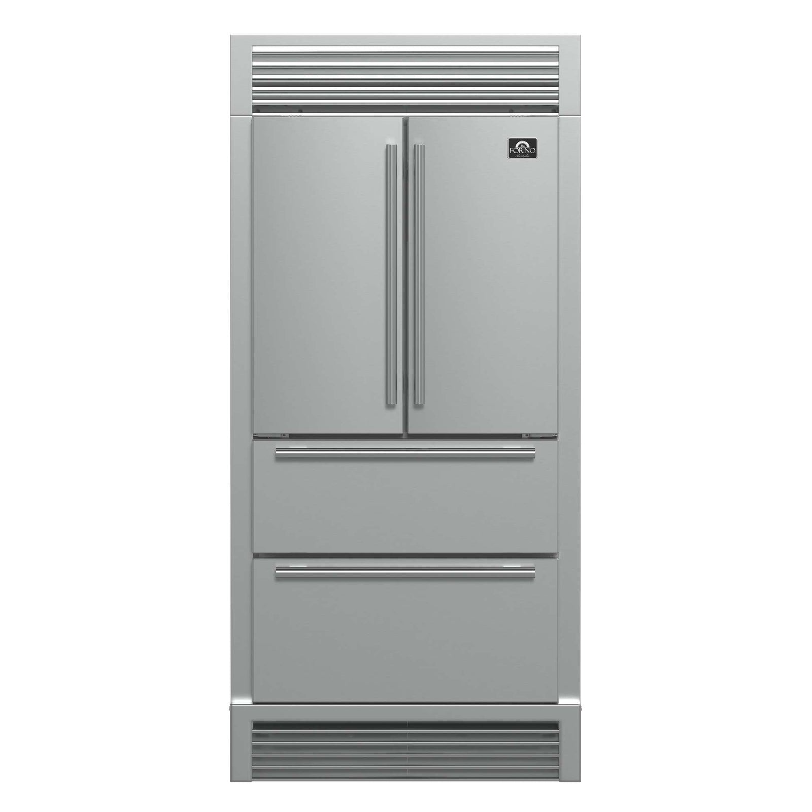 Forno Moena 40-Inch French Door Refrigerator, Stainless Steel, 19.2 cu.ft, Decorative Grill, ENERGY STAR Certified - FFRBI1820-40SG