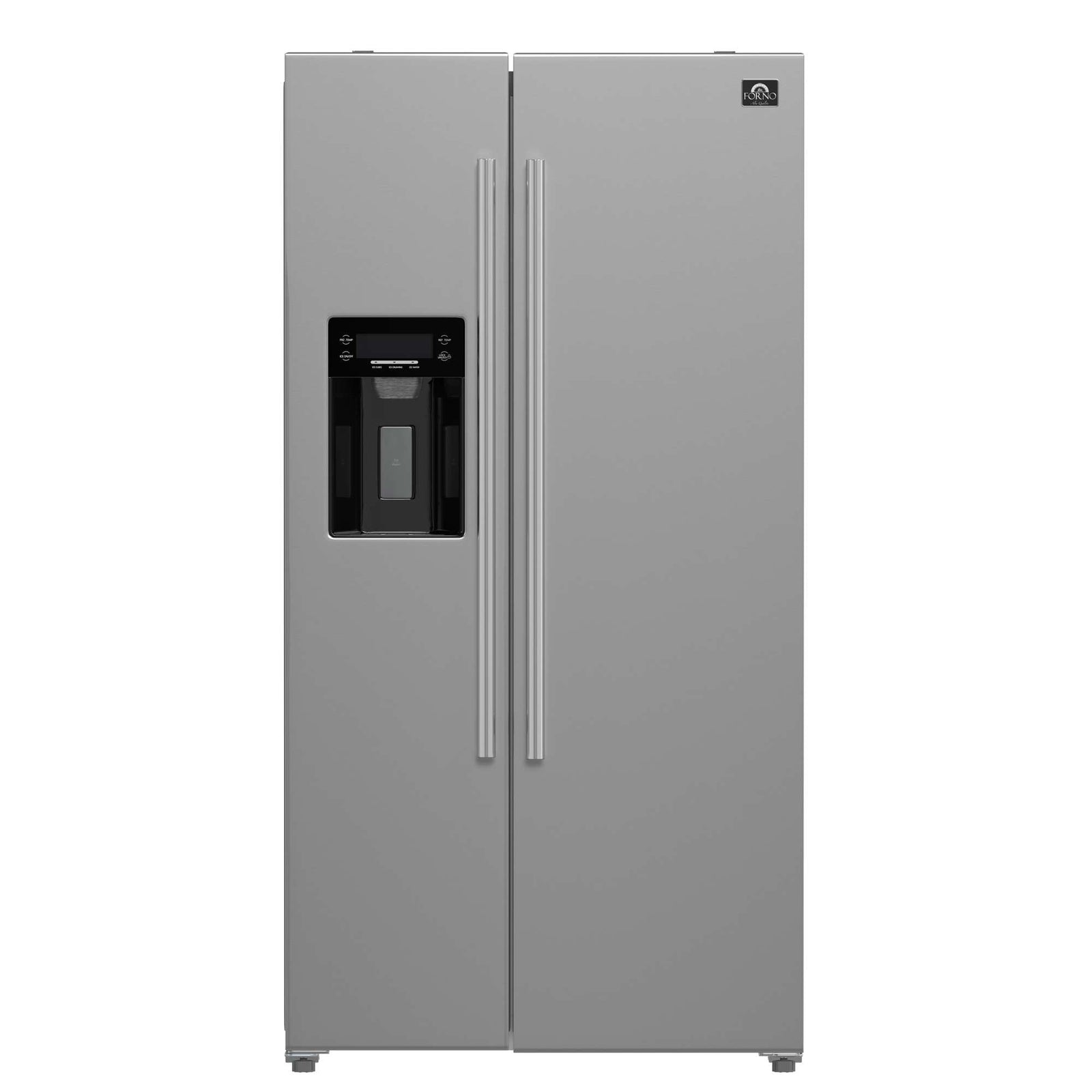Forno Salerno 36-Inch Side-by-Side Stainless Steel Refrigerator, 20 cu.ft, ENERGY STAR Certified - FFRBI1844-36SB