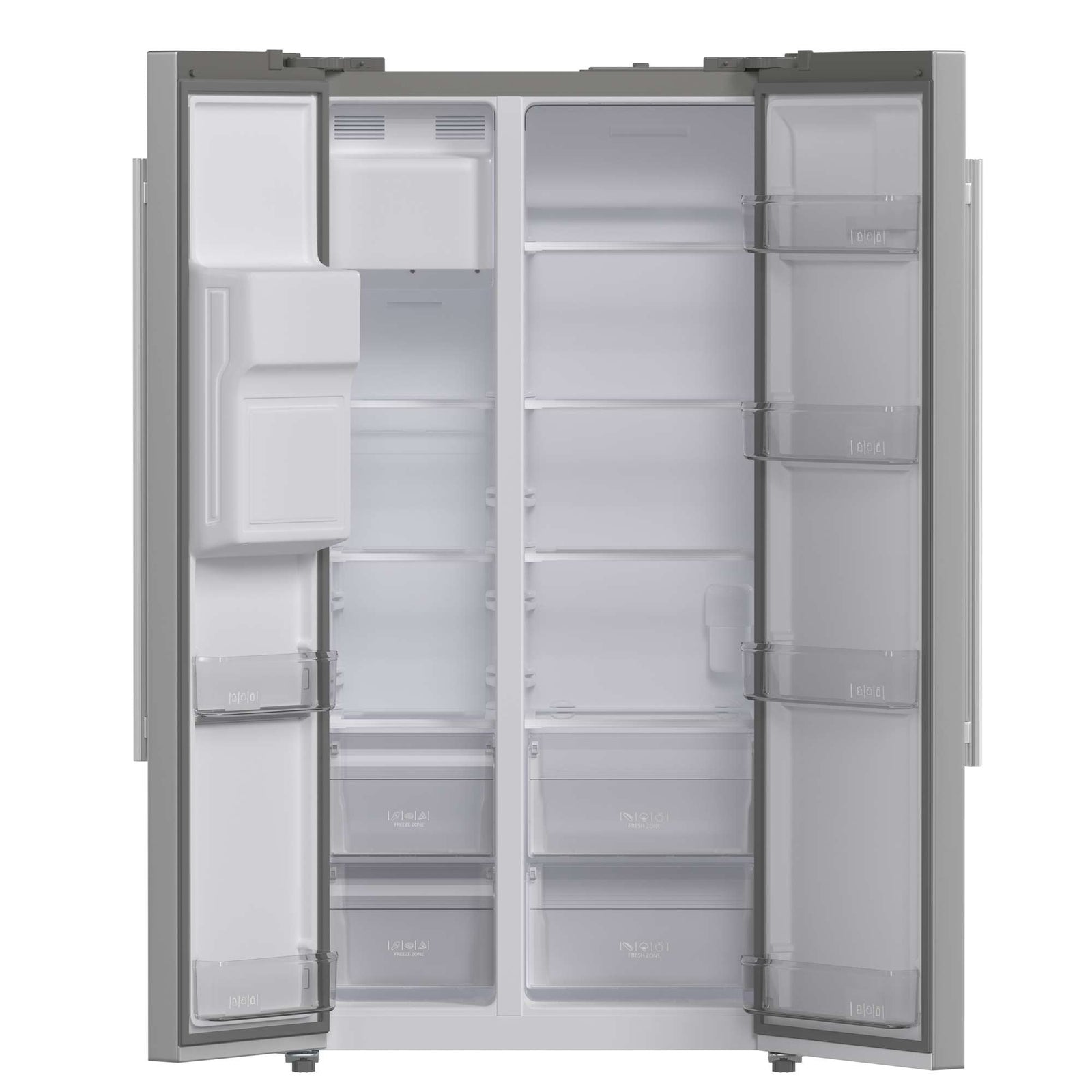 Forno Salerno 36-Inch Side-by-Side Stainless Steel Refrigerator, 20 cu.ft, ENERGY STAR Certified - FFRBI1844-36SB