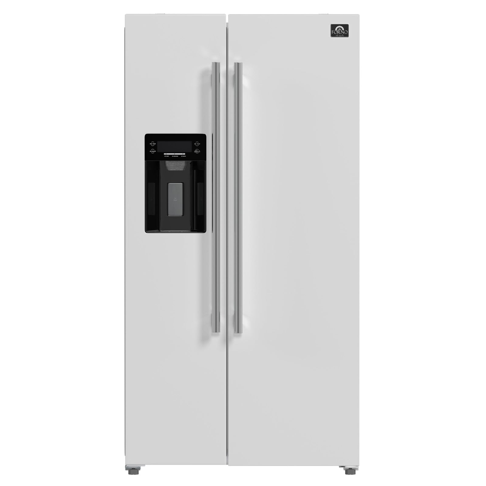 Forno Salerno Espresso 36-Inch White Side-by-Side Refrigerator, 20 Cu. Ft., Frost-Free, Ice & Water Dispenser, ENERGY STAR Certified - FFRBI1844-36WHT