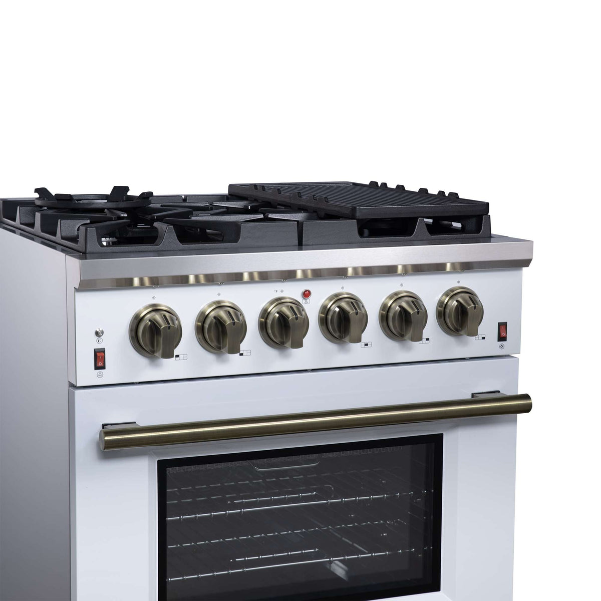 Forno Massimo 30-Inch White Freestanding Gas Range, 5 Burners, True Convection Oven - FFSGS6239-30WHT