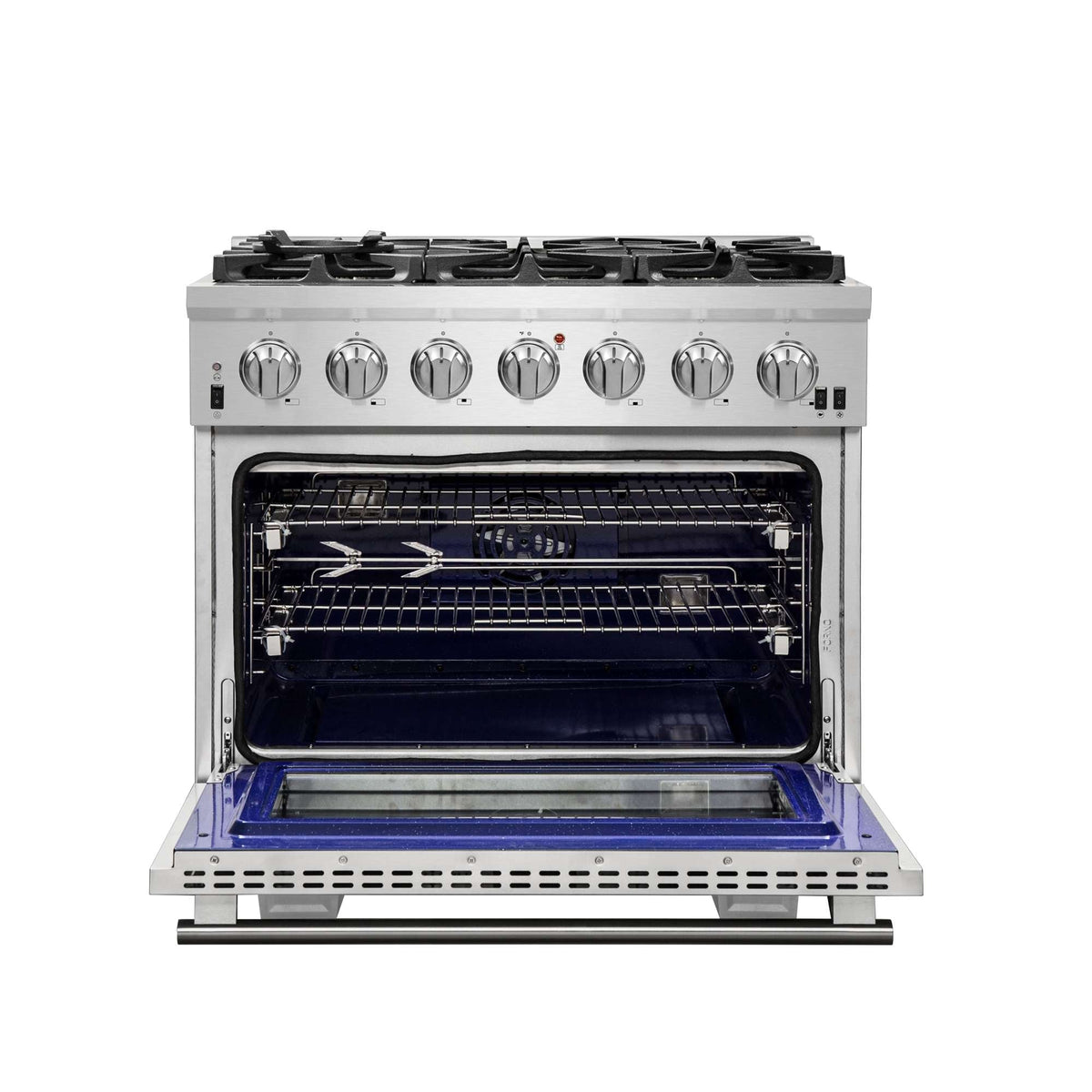 Forno Capriasca 36 Inch Gas Range oven open