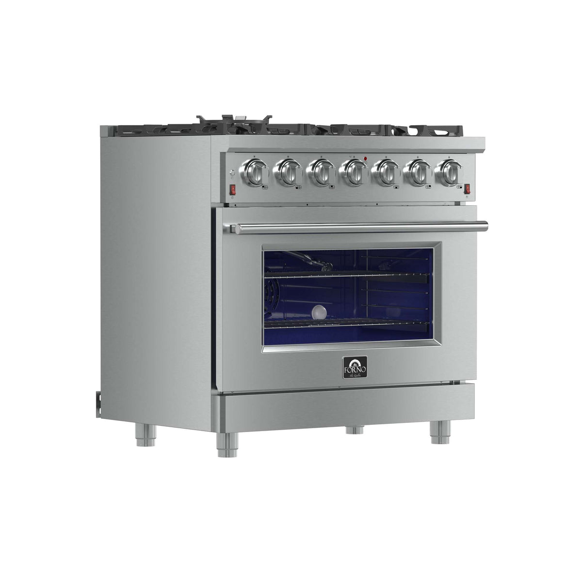 Forno Massimo 36-Inch Freestanding Gas Range, 6 Sealed Burners, Convection Oven, Energy Efficient - FFSGS6239-36