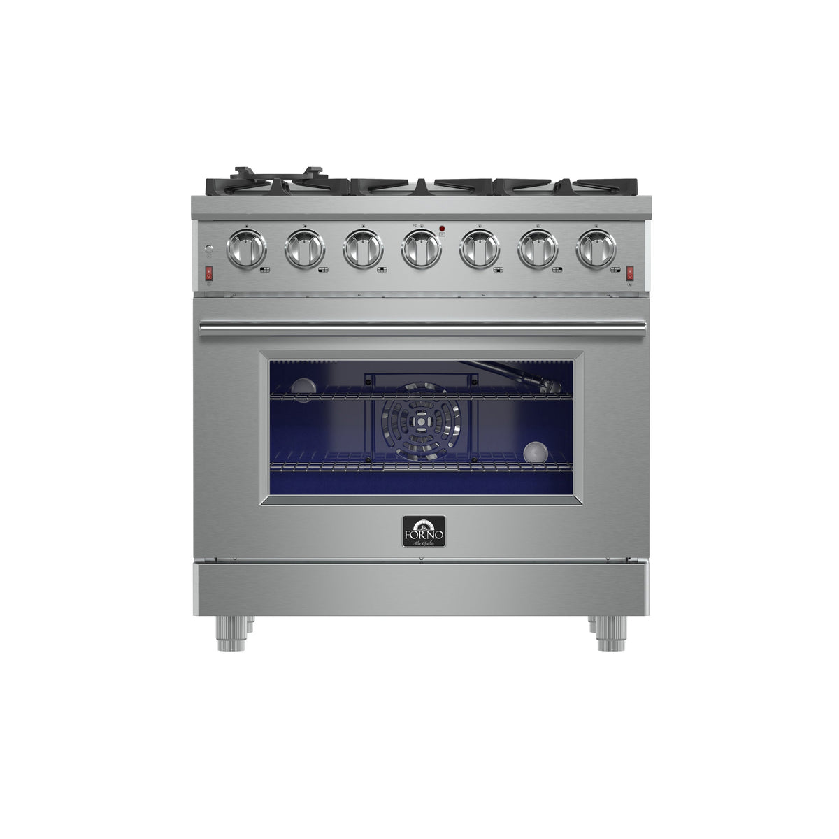 Forno Massimo 36-Inch Freestanding Gas Range, 6 Sealed Burners, Convection Oven, Energy Efficient - FFSGS6239-36