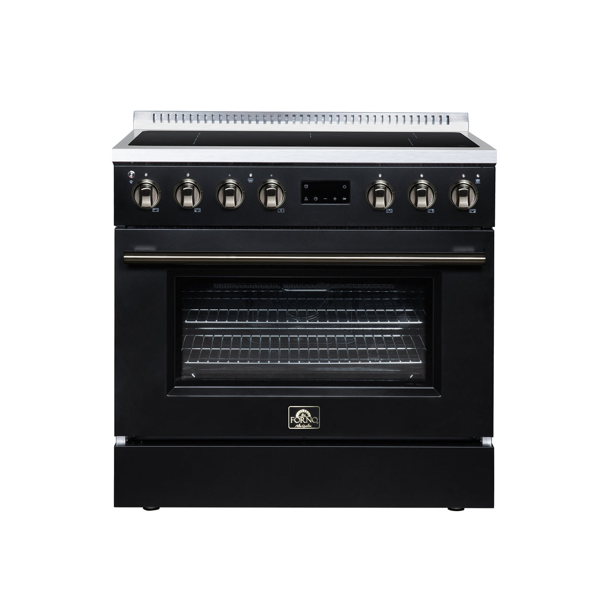 Forno Torino 36 Inch Induction Range, 10,900W cooktop, 5.36 cf. True Convection Oven, Air Fry, Air Sous Vide, Smudge Resistant, Black - FFSIN0936-36BLK