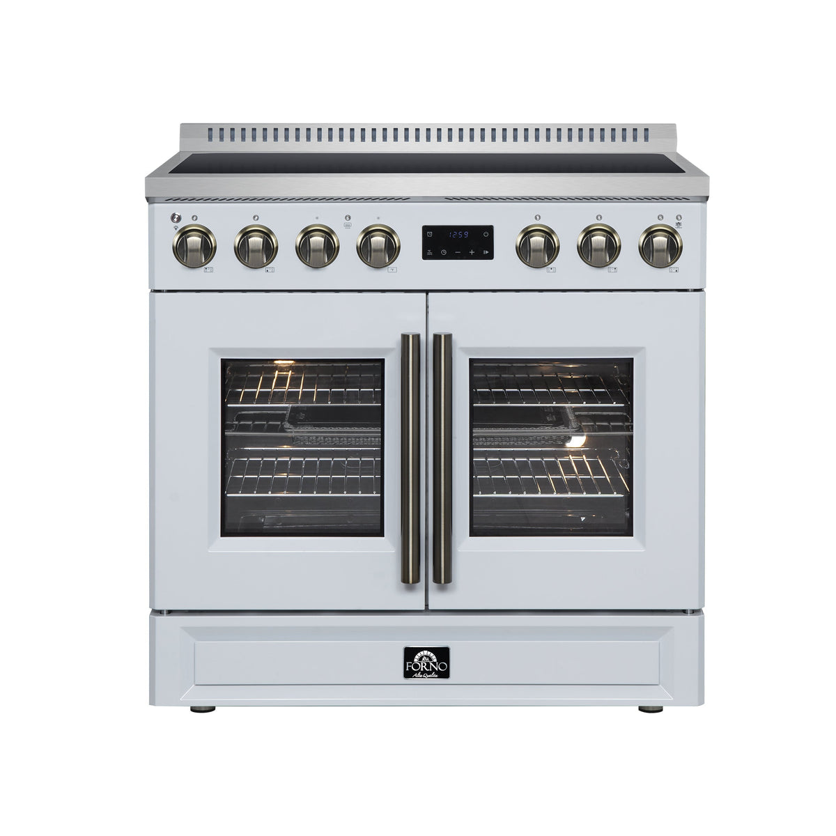 Forno Torino 36-inch french door induction range, white