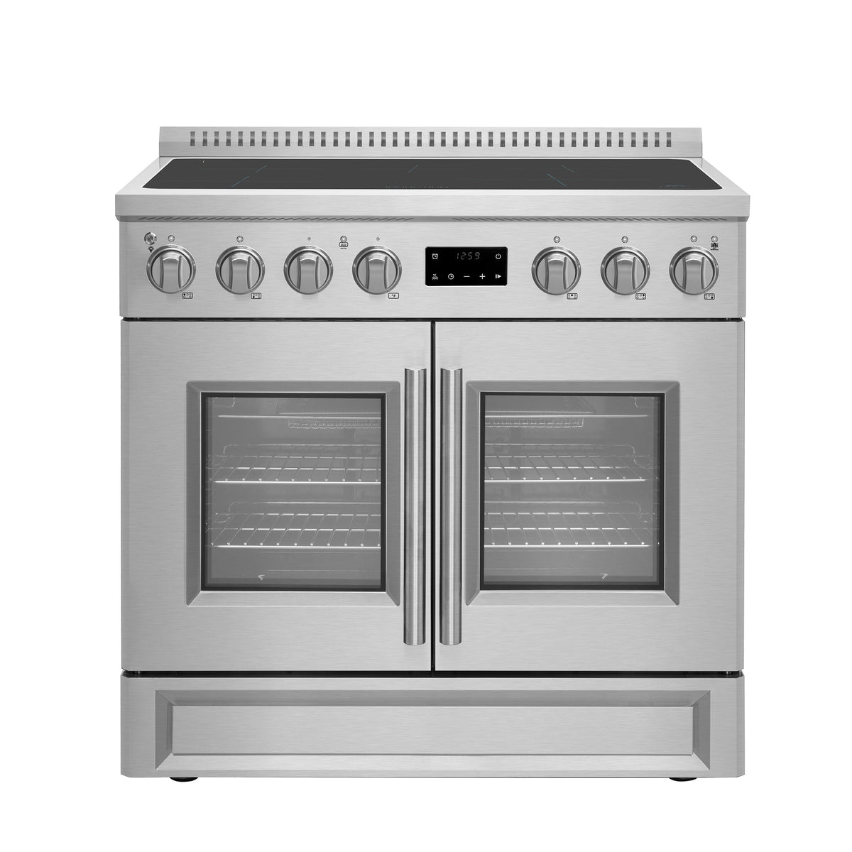 Forno Torino 36-inch french door induction range, stainless steel
