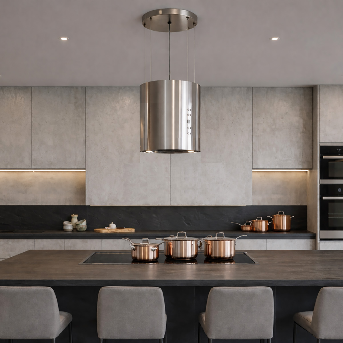 Victory 600 CFM Ductless Island Range Hood in Stainless Steel