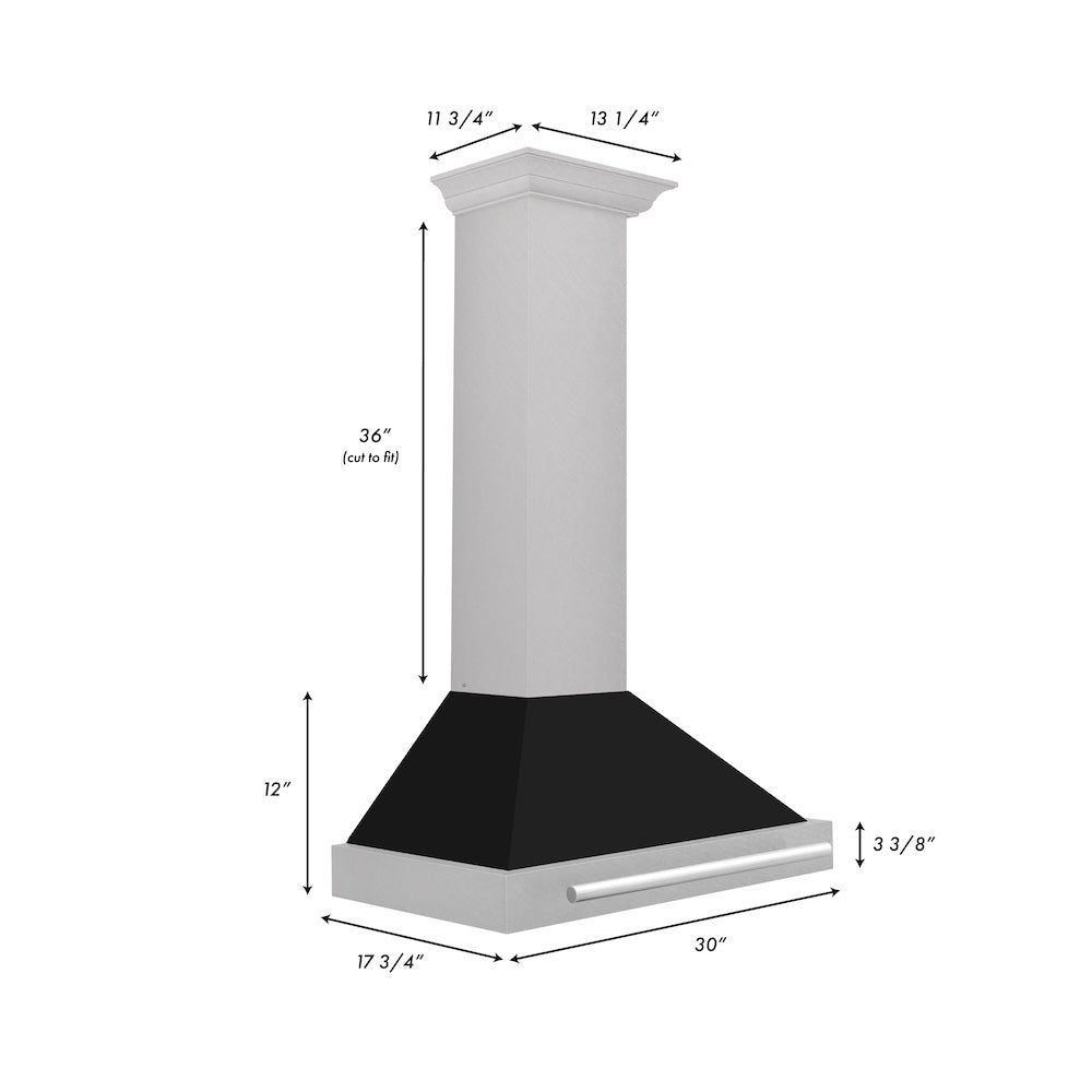 ZLINE 30-inch range hood in satin stainless steel KB4SNX-BLM-30, view 6
