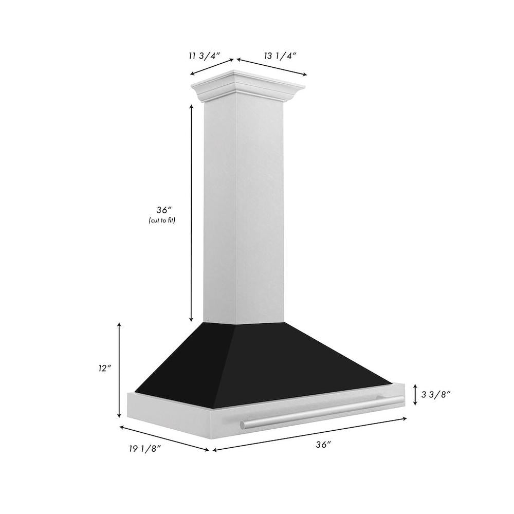 ZLINE 36-inch range hood in satin stainless steel KB4SNX-BLM-36, view 6