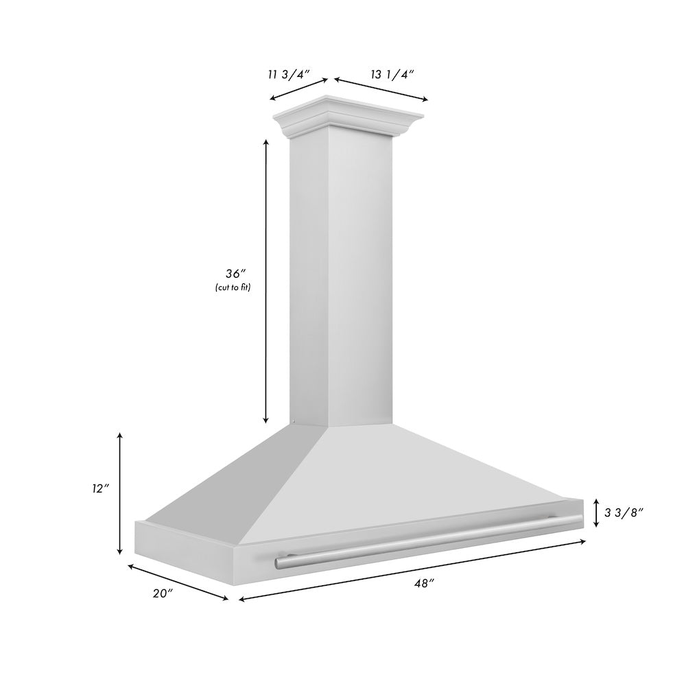 ZLINE 48-inch range hood in stainless steel KB4STX-48, view 7