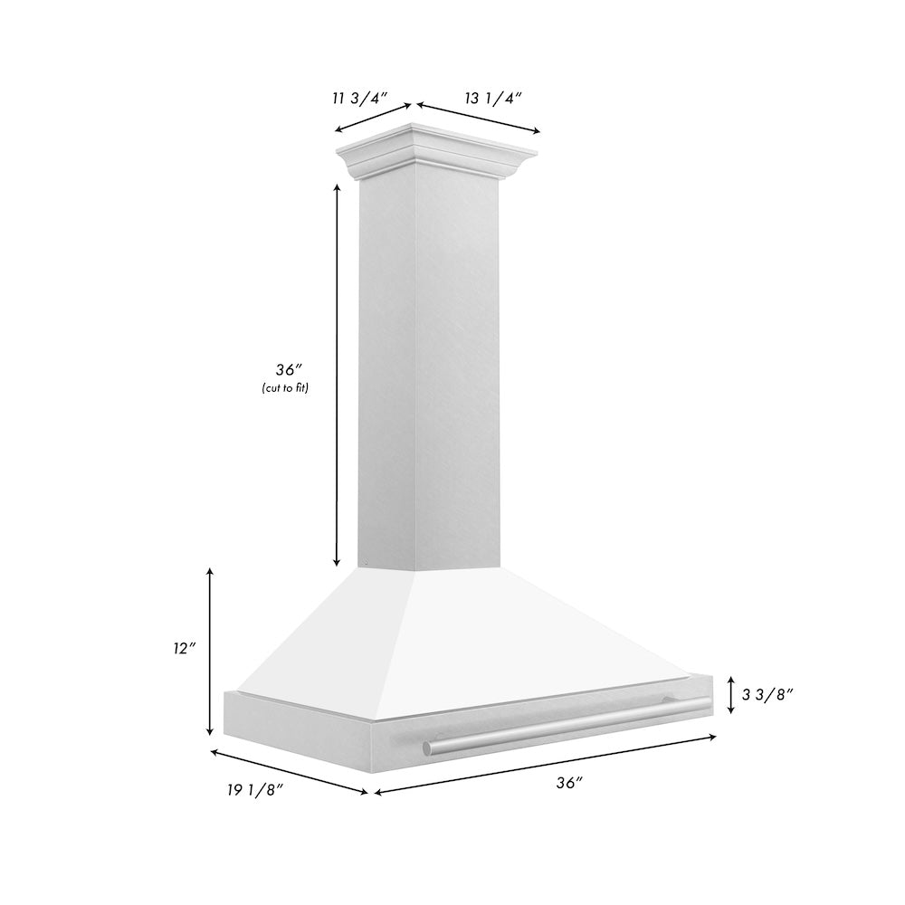 ZLINE 36-inch range hood in satin stainless steel KB4SNX-WM-36, view 5
