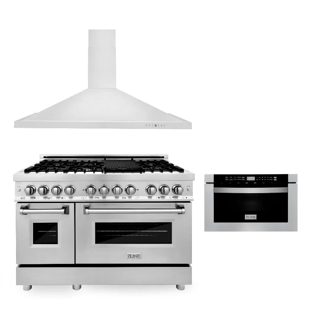 ZLINE 48-inch kitchen package 3KP-RARH48-MW