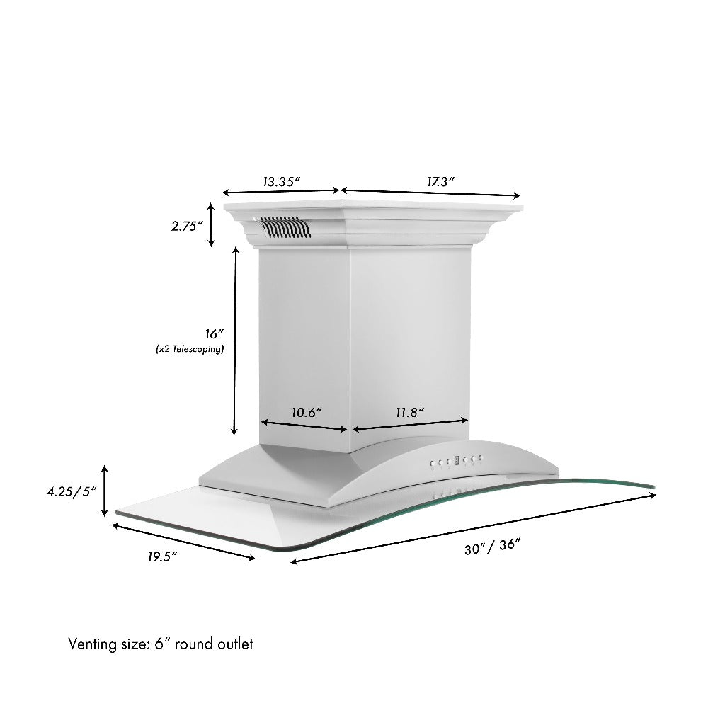 ZLINE CrownSound 36-inch range hood in stainless steel KNCRN-BT-36, view 4