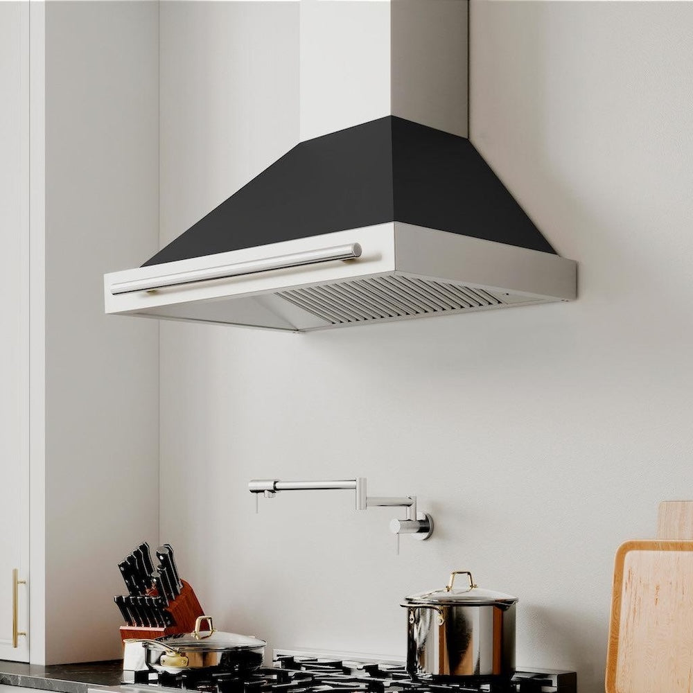 ZLINE 30-inch range hood in black matte KB4STX-BLM-30, view 2