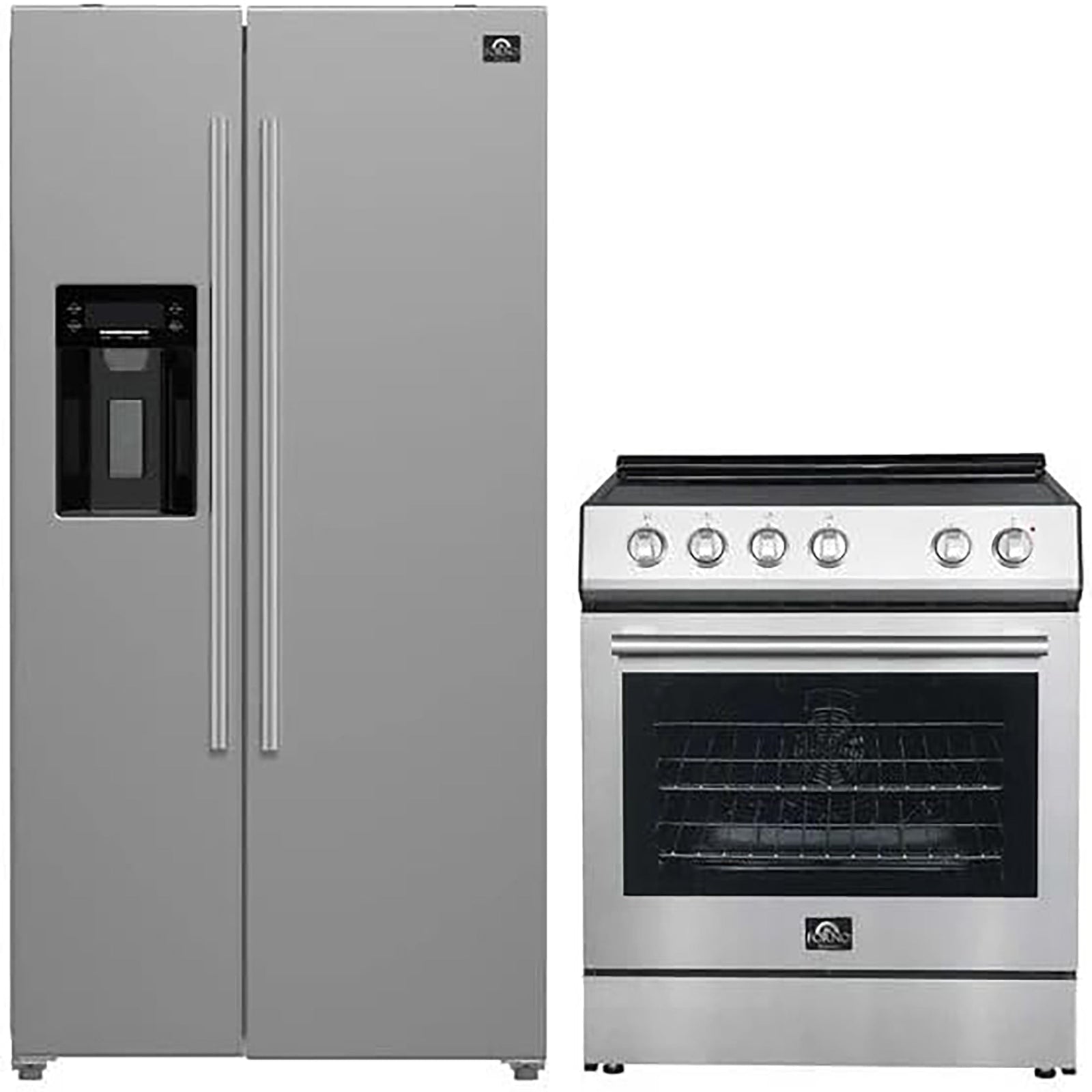 Forno 2-Piece SS Kitchen Bundle - 30" Electric Range and 36" Bottom Freezer Refrigerator - FBDL-003-06US