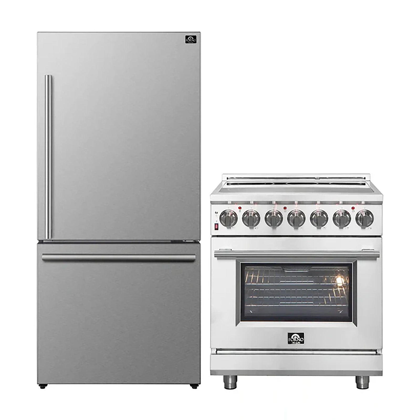 Forno 2-Piece SS Kitchen Bundle - 30" Electric Range and 31" Bottom Freezer Refrigerator - FBDL-013-01CAUS