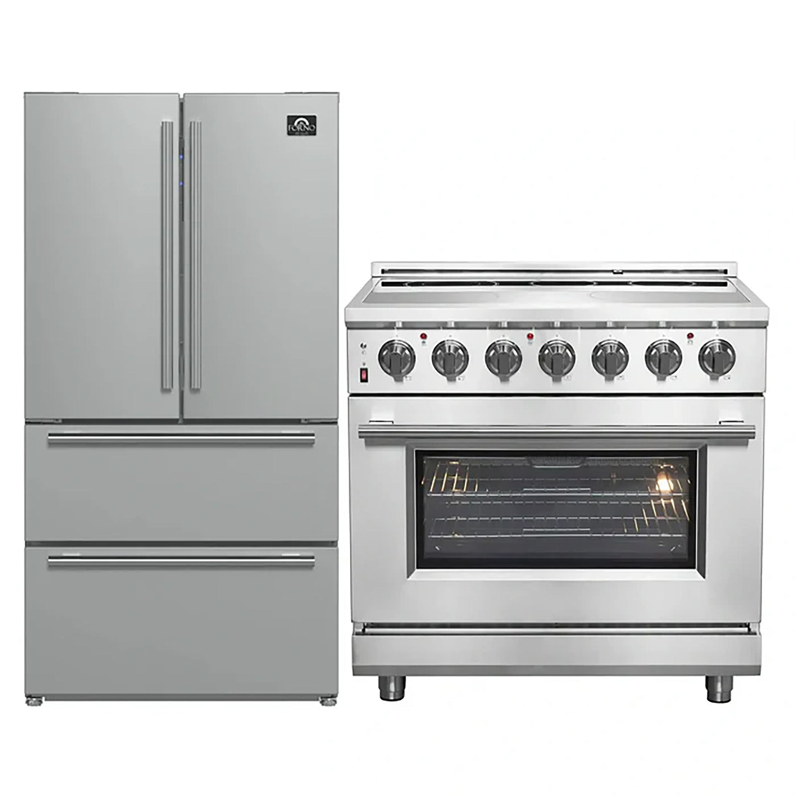 Forno 2-Piece SS Kitchen Bundle - 36" Electric Range and 36" Bottom Freezer Refrigerator - FBDL-013-08CAUS