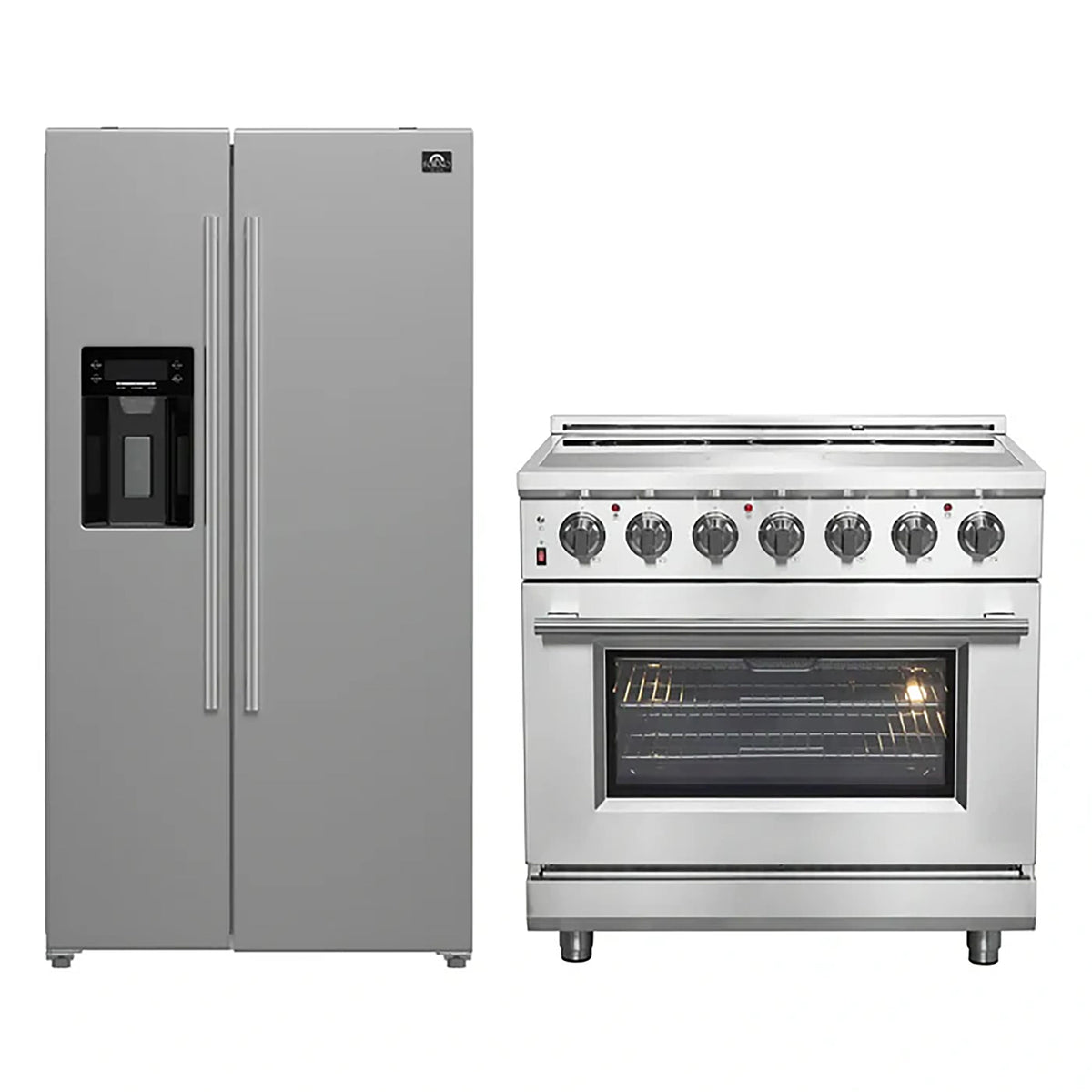 Forno 2-Piece SS Kitchen Bundle - 36" Electric Range and 36" Bottom Freezer Refrigerator - FBDL-013-09CAUS