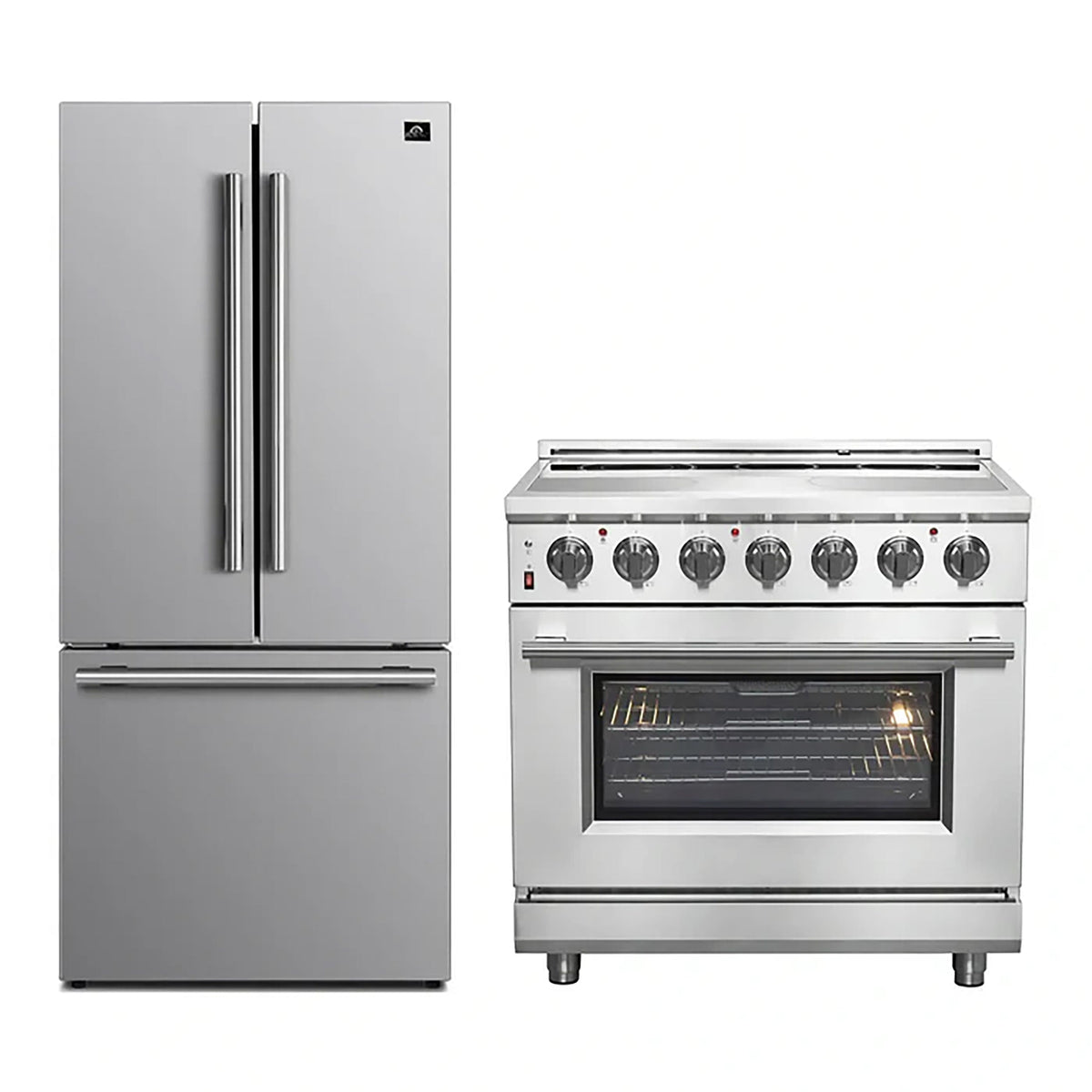 Forno 2-Piece SS Kitchen Bundle - 36" Electric Range and 31" Bottom Freezer Refrigerator - FBDL-013-10CAUS
