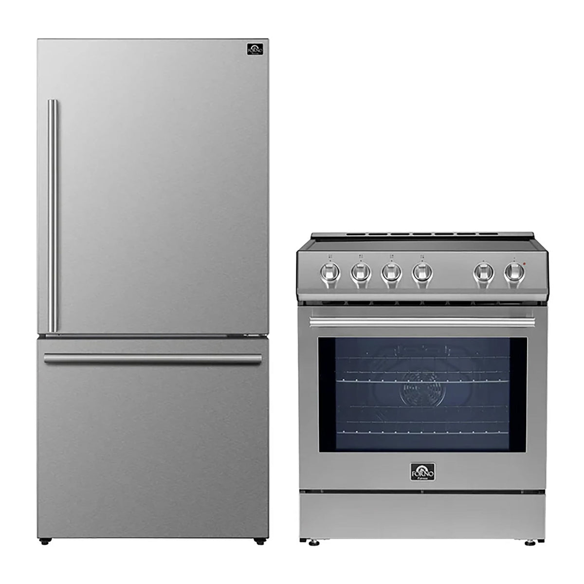 Forno 2-Piece SS Kitchen Bundle - 30" Induction Range and 31" Bottom Freezer Refrigerator - FBDL-014-01CAUS