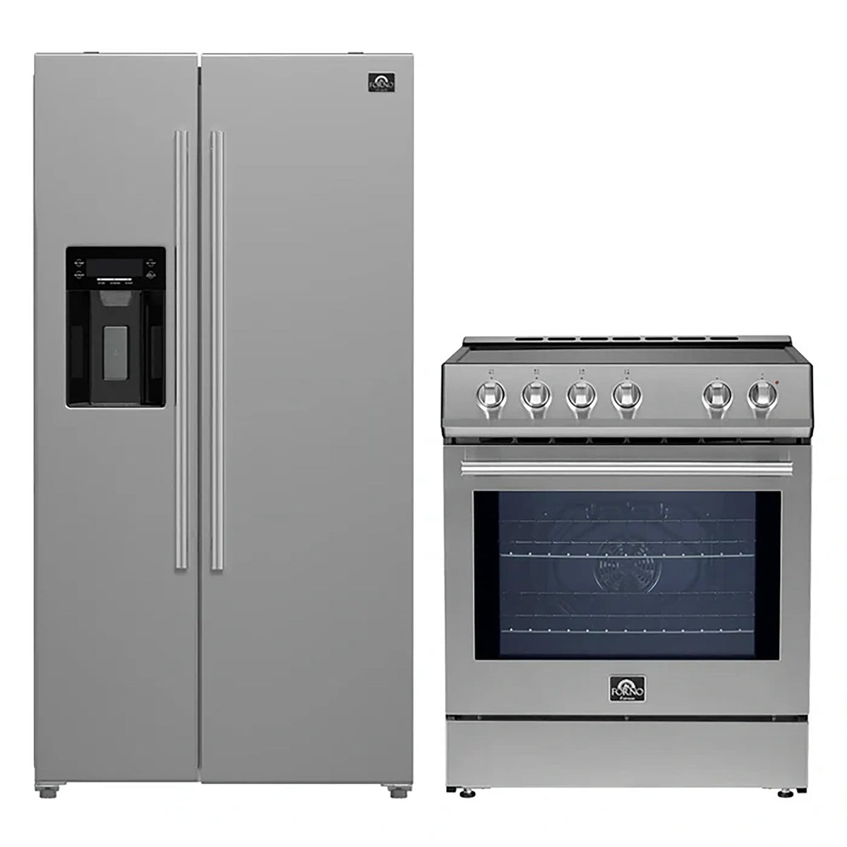 Forno 2-Piece SS Kitchen Bundle - 30" Induction Range and 36" Bottom Freezer Refrigerator - FBDL-014-04CAUS