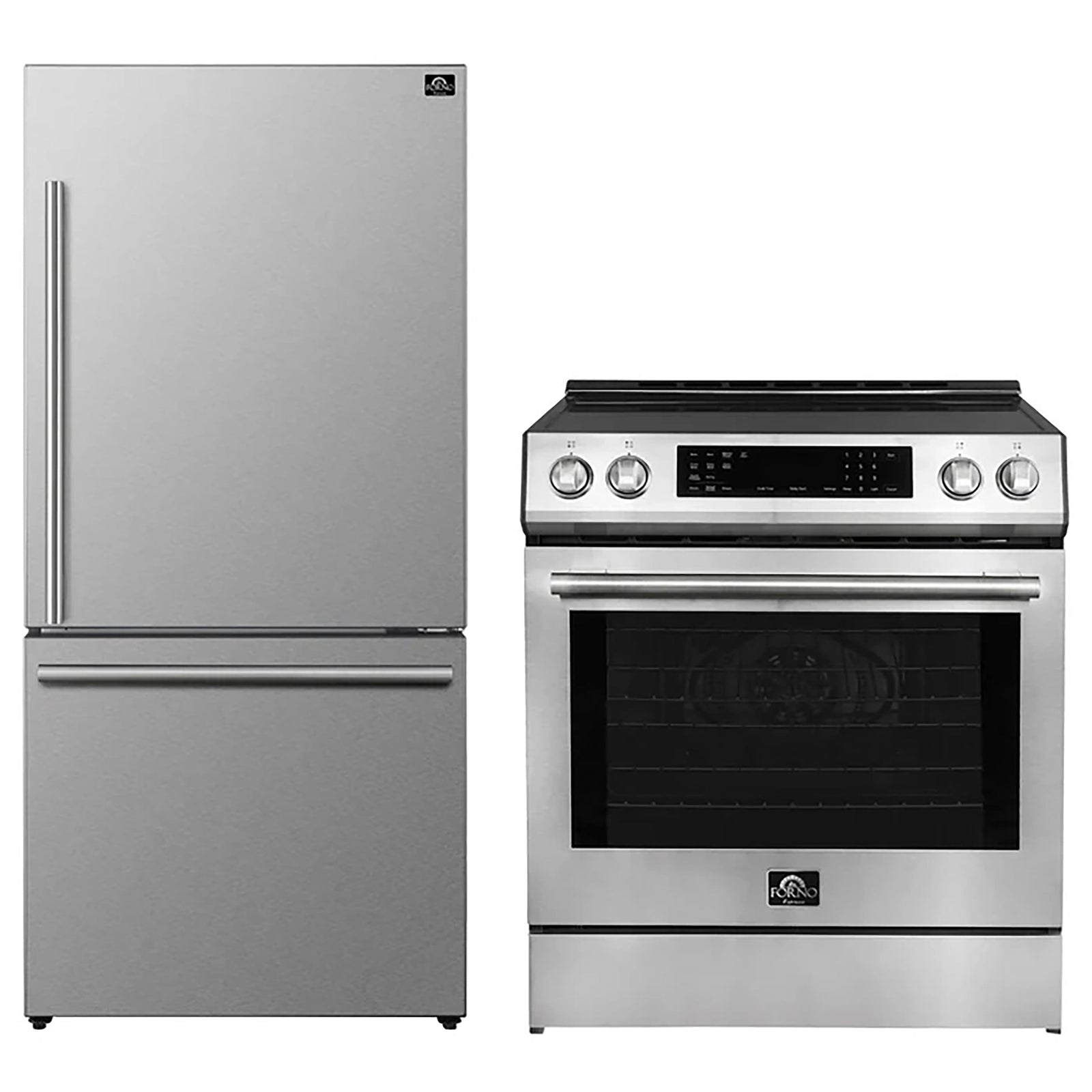 Forno 2-Piece SS Kitchen Bundle - 30" Induction Range and 31" Bottom Freezer Refrigerator - FBDL-015-01CAUS