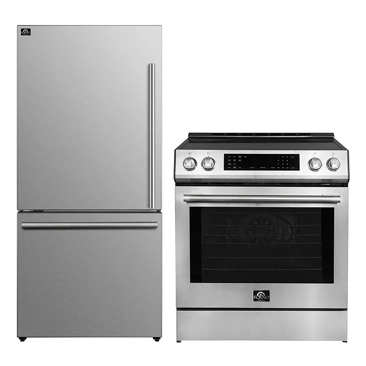 Forno 2-Piece SS Kitchen Bundle - 30" Induction Range and 31" Bottom Freezer Refrigerator - FBDL-015-02CAUS