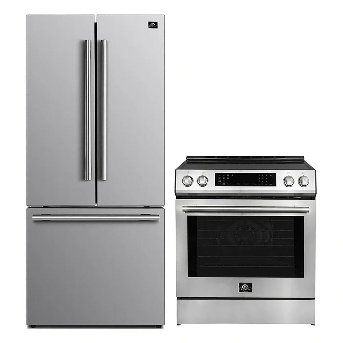 Forno 2-Piece SS Kitchen Bundle - 30" Induction Range and 31" Bottom Freezer Refrigerator - FBDL-015-05CAUS