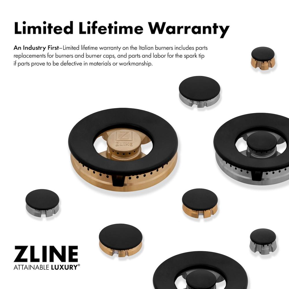 ZLINE Legacy 36-inch range in stainless steel with black matte door RA-BLM-36, view 7